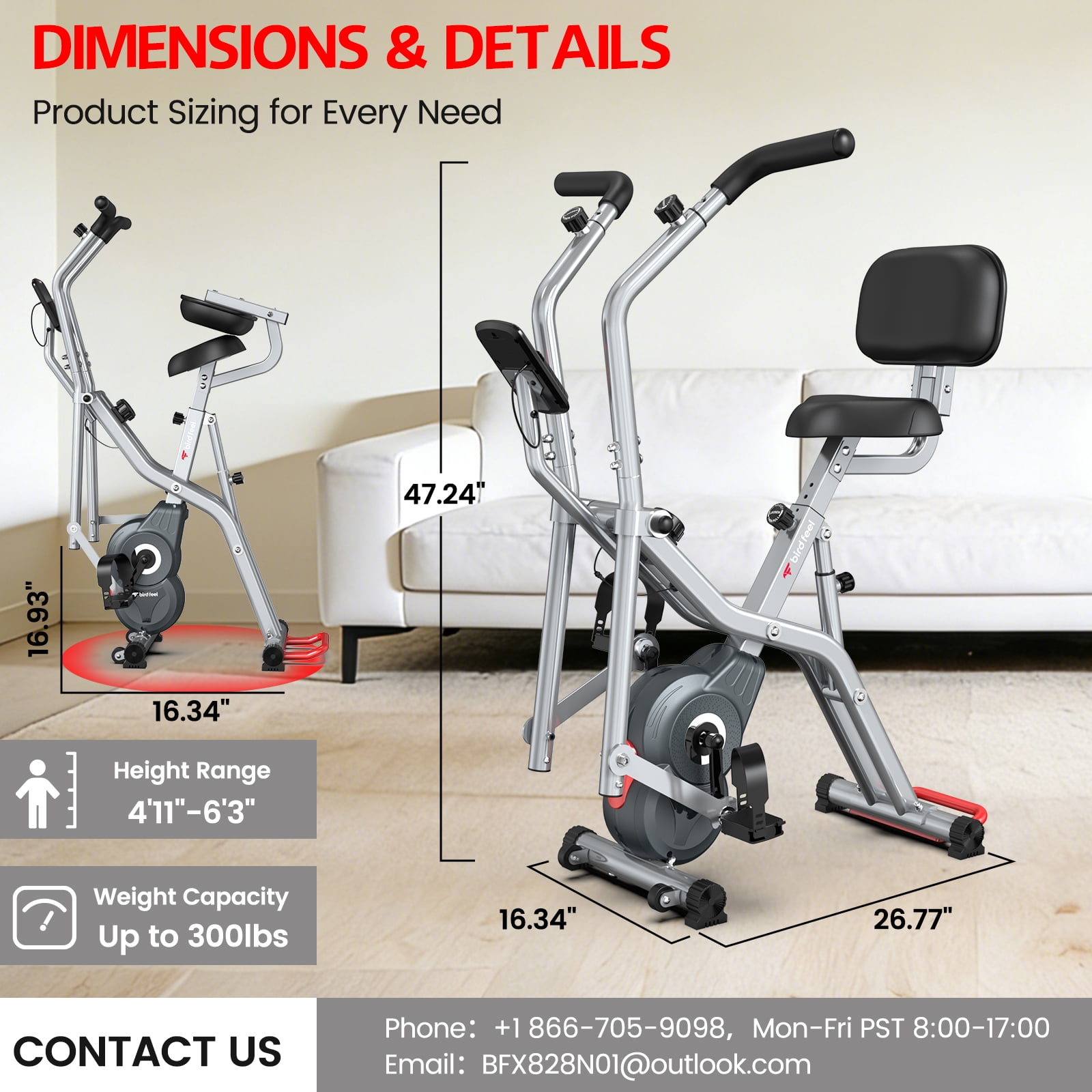 LNOW Magnetic Indoor Cycling Stationary Belt Drive Exercise Bike with Arm Exerciser Home Cardio Workout 300 Lbs - Image 7