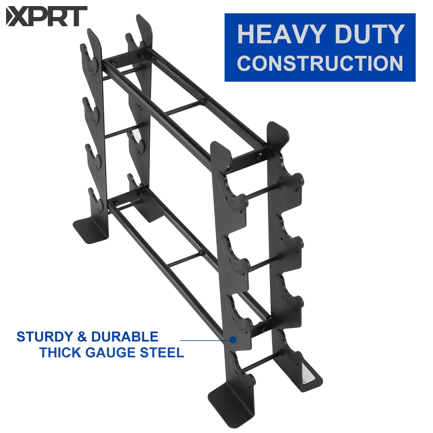 XPRT Fitness Heavy-duty Dumbbell Rack – Dumbbell Storage Rack, Holds up to 400 Lbs. – 2 Tiers Rack, Ideal for 5-30 Lbs. Dumbbells – Compact Design, Ideal Home Gym Equipment - Image 2
