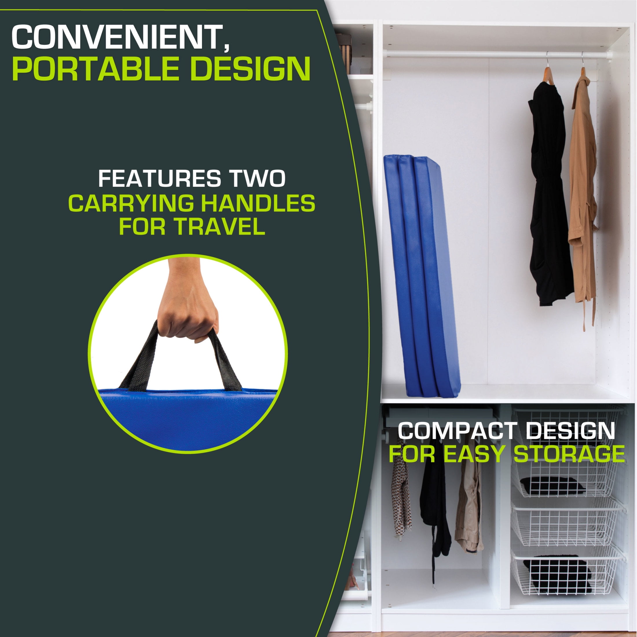 ProsourceFit Tri-Fold Folding Gymnastics Mat 6’x4’ for Fitness - Image 3