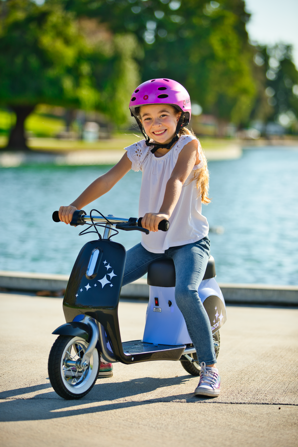 Razor Pocket Mod Petite - Purple, 12V Miniature Euro-Style Electric Scooter, up to 8 mph, for Ages 7+ - Image 4