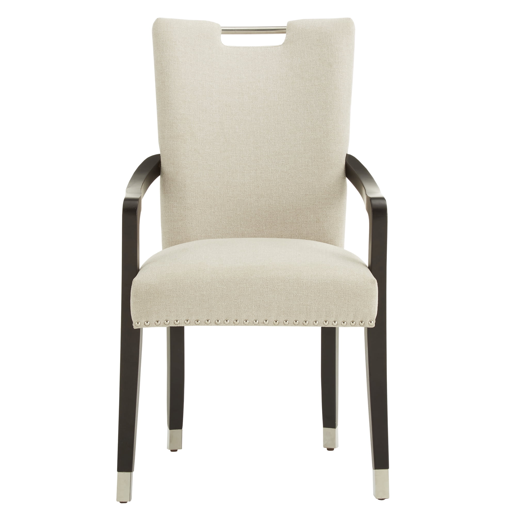Weston Home Priscilla Heathered Weave Parson Dining Chair, Set of 2, With Arms, Beige - Image 2
