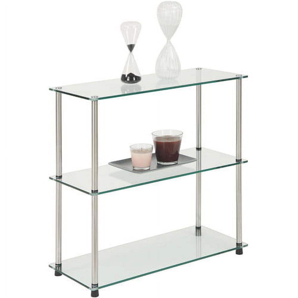 Convenience Concepts Designs2Go Three-Shelf Classic Clear Glass Bookcase - Image 5