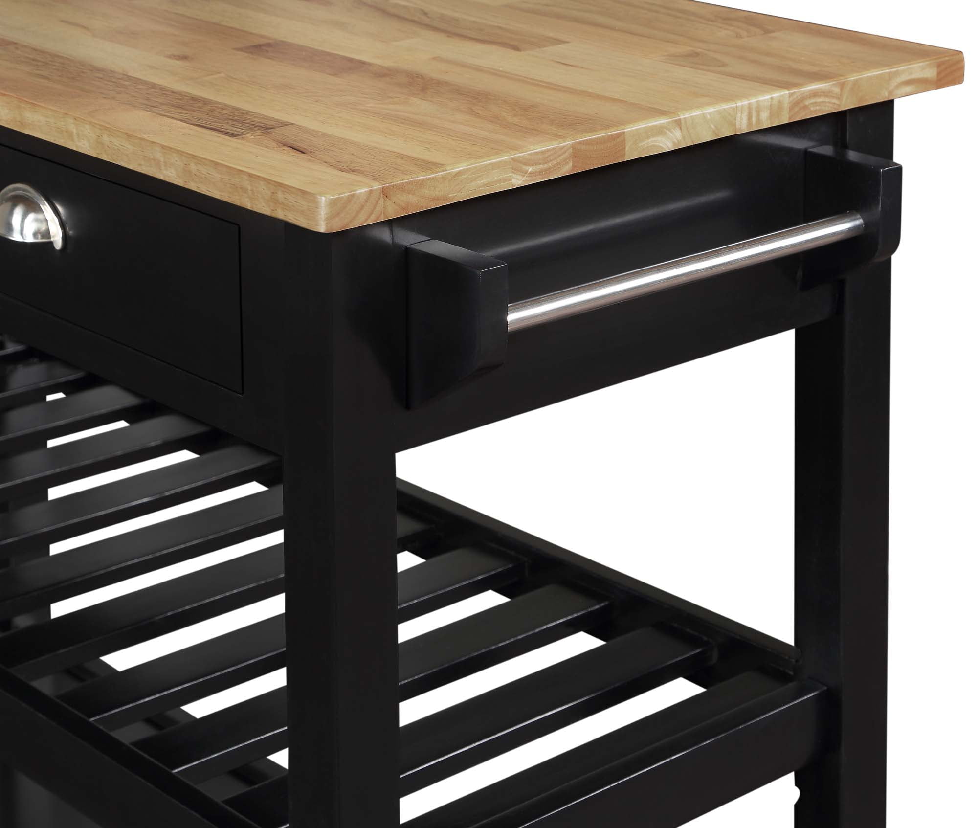 Convenience Concepts American Heritage 3 Tier Butcher Block Kitchen Cart with Drawers, Multiple Finishes - Image 6