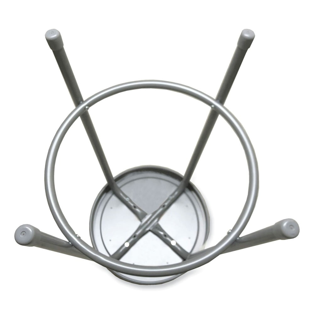 Alera Industrial Metal Shop Stool, 24" Seat Height, Supports up to 300 lbs., Brown Seat/Gray Back, Gray Base -ALEIS6624G - Image 3