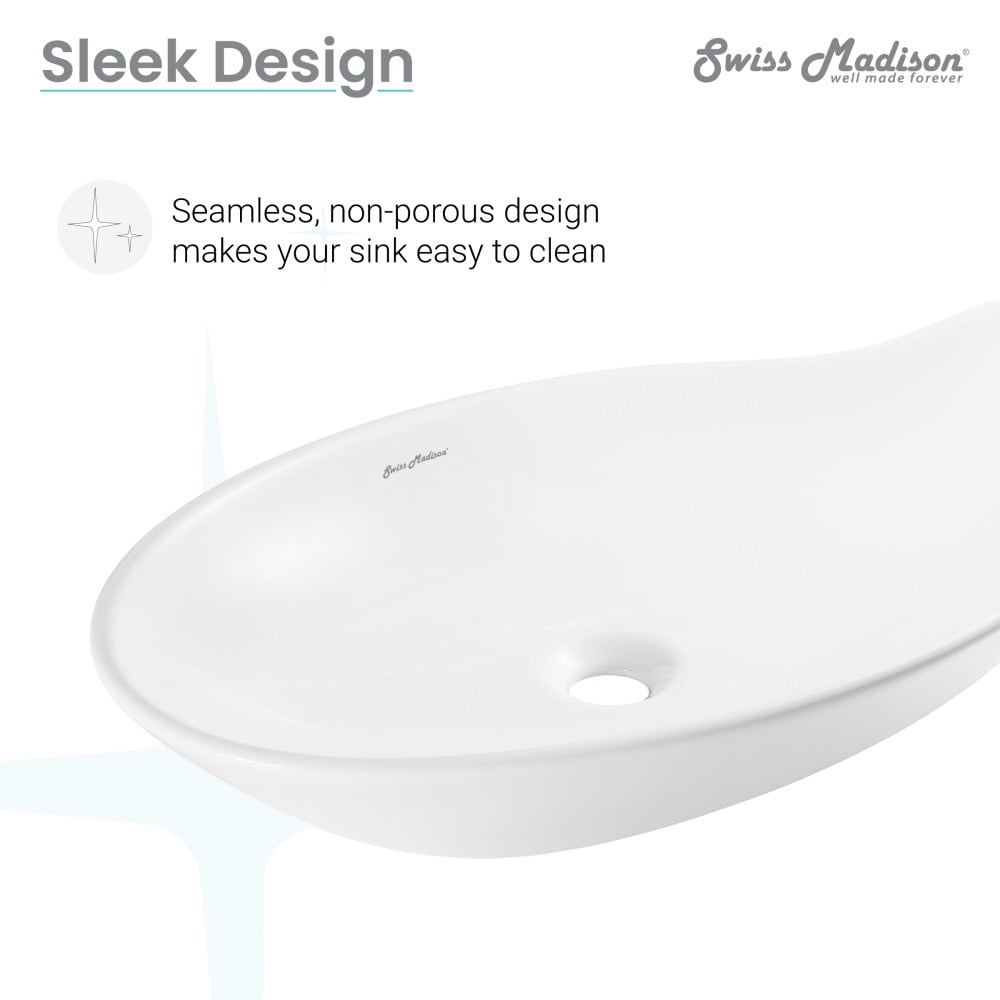 Daxton Glossy White Ceramic Specialty Vessel Sink 25.5 in - Image 3