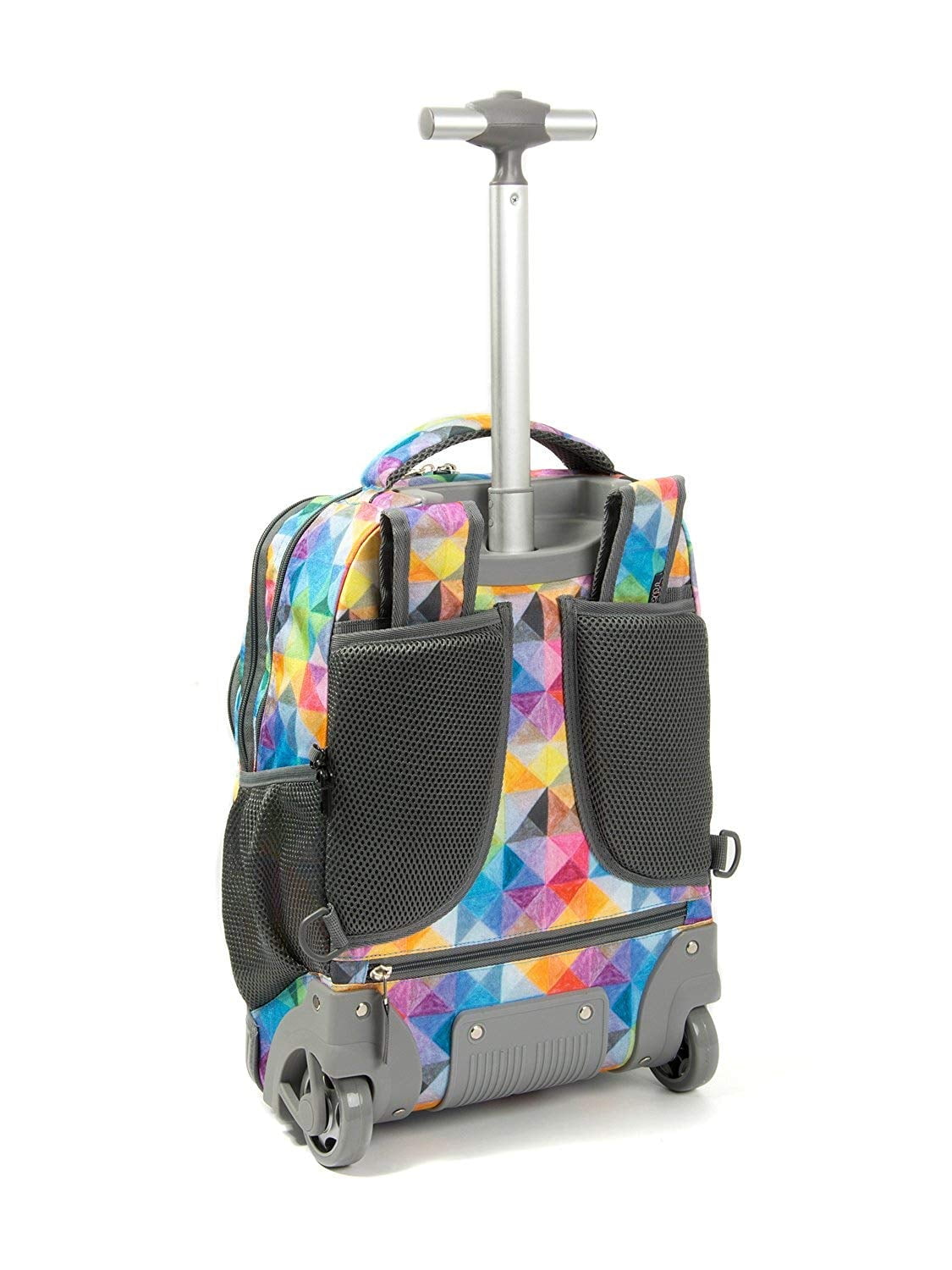 Tilami Colorful Geometric Print Rolling Backpack 18 Inch Wheeled Backpack - Image 9