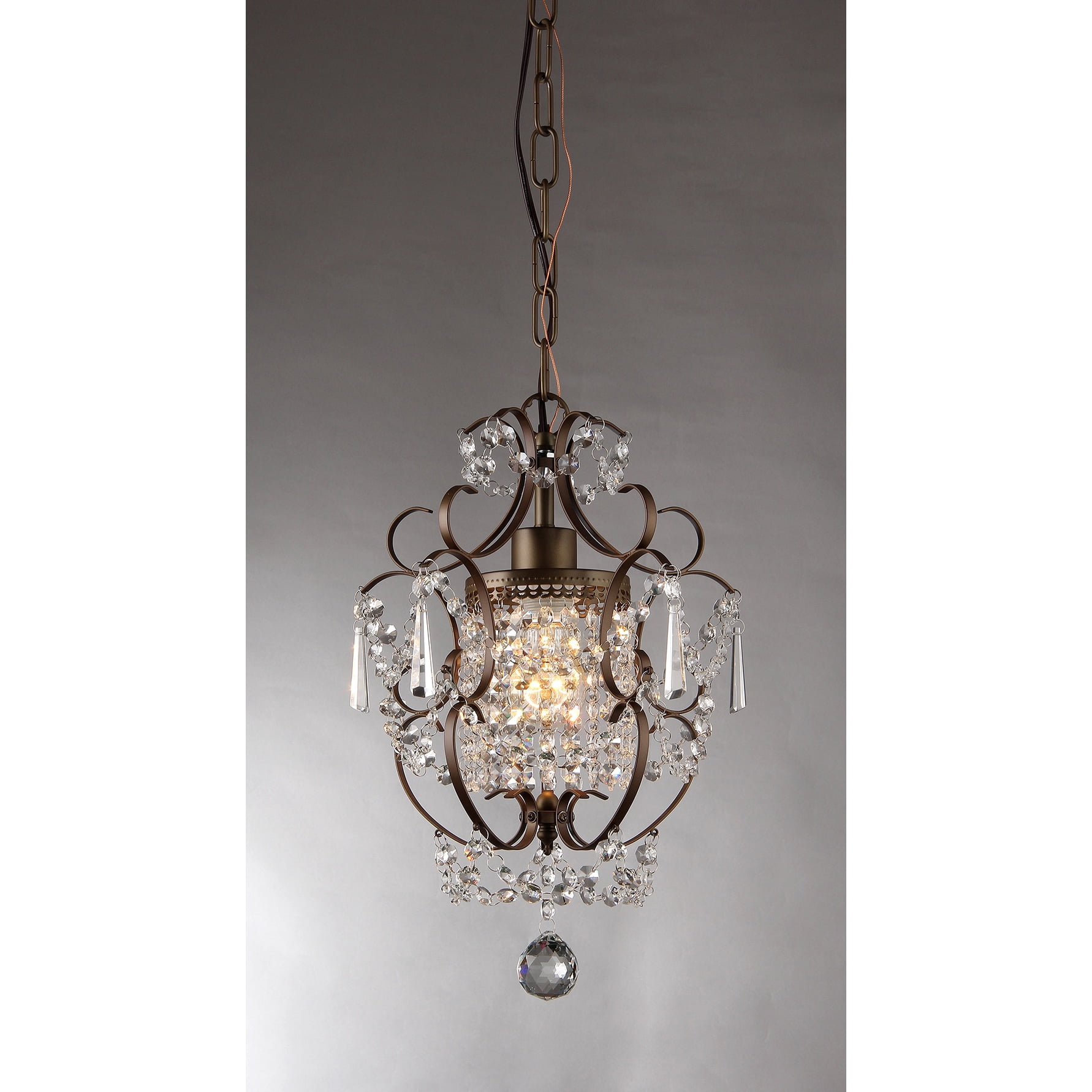 Rosalie 1-light Antique Bronze 11-inch Crystal Chandelier - Image 5
