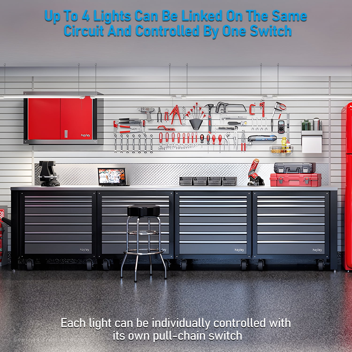 10 Pack LED Shop Light for Garage 4ft, Linkable, 5000K Daylight, 40W, Surface Mount & Suspended Mount - Image 9