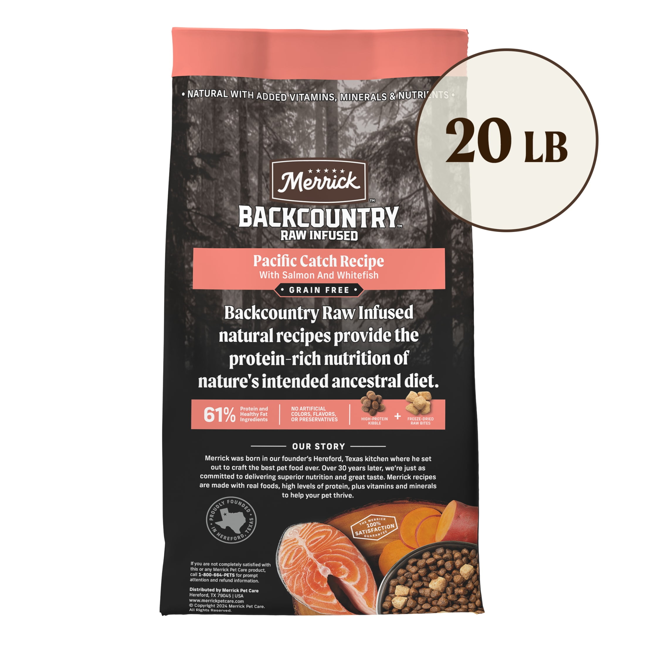 Merrick Backcountry Grain Free Dry Adult Dog Food, Kibble With Freeze Dried Raw Pieces, Pacific Catch With Salmon, 20.0 lb. Bag - Image 5