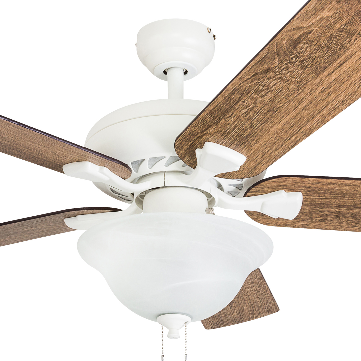 Prominence Home 50673-35 Elm Creek Farmhouse 52-Inch Canary White Indoor Ceiling Fan, LED Bowl Light with Barnwood/Tumbleweed Blades - Image 6