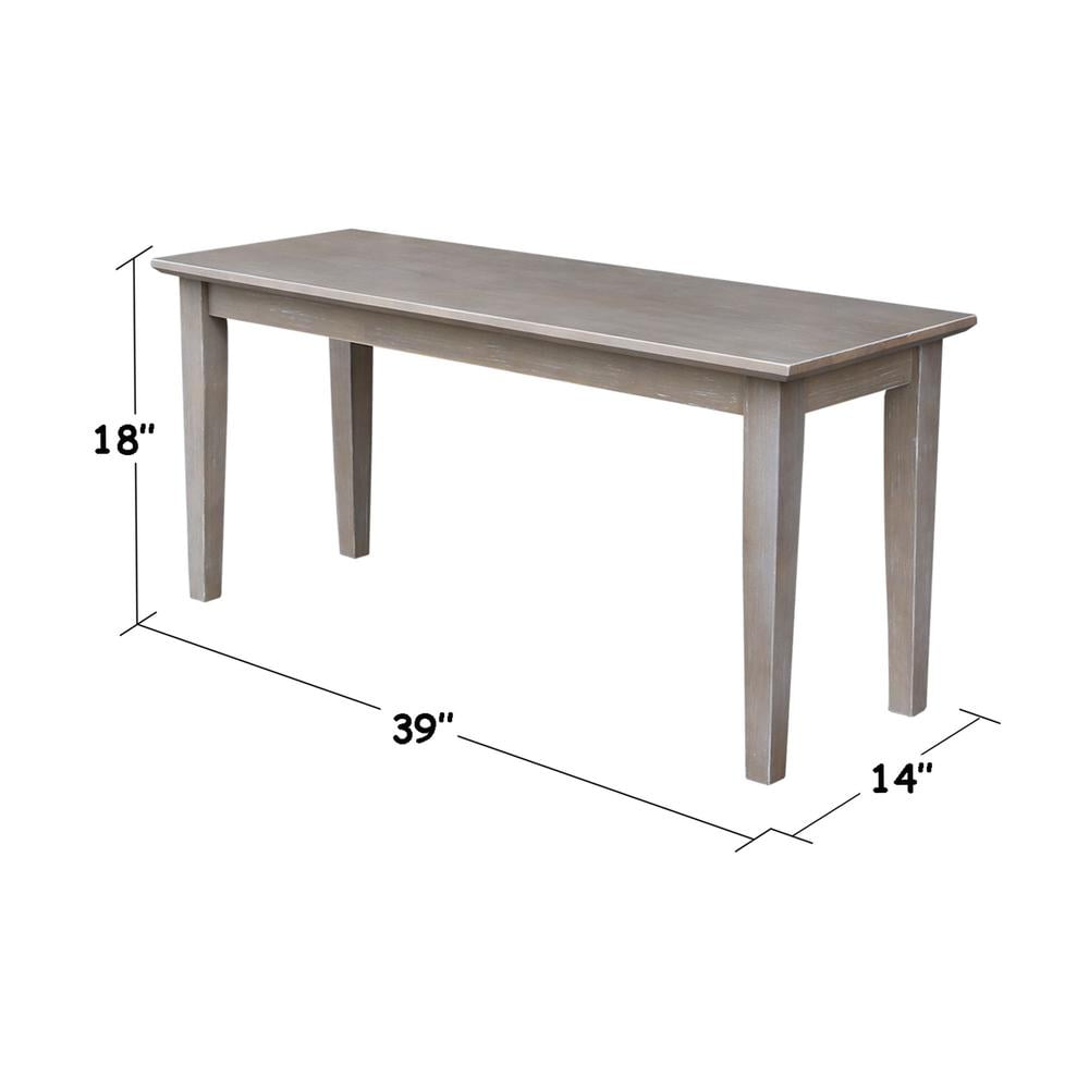 International Concepts Shaker Styled Bench Washed Gray Taupe - Image 4