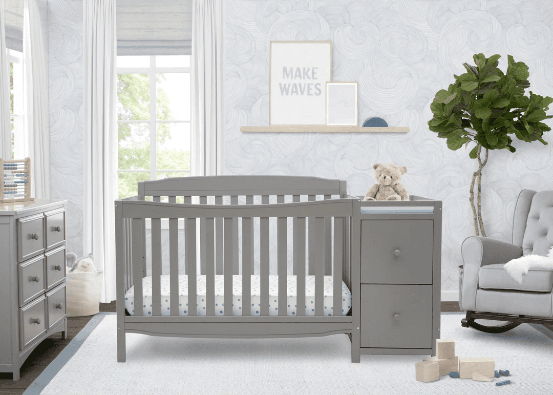 Delta Children Mason 6-in-1 Convertible Crib and Changer, Gray - Image 6