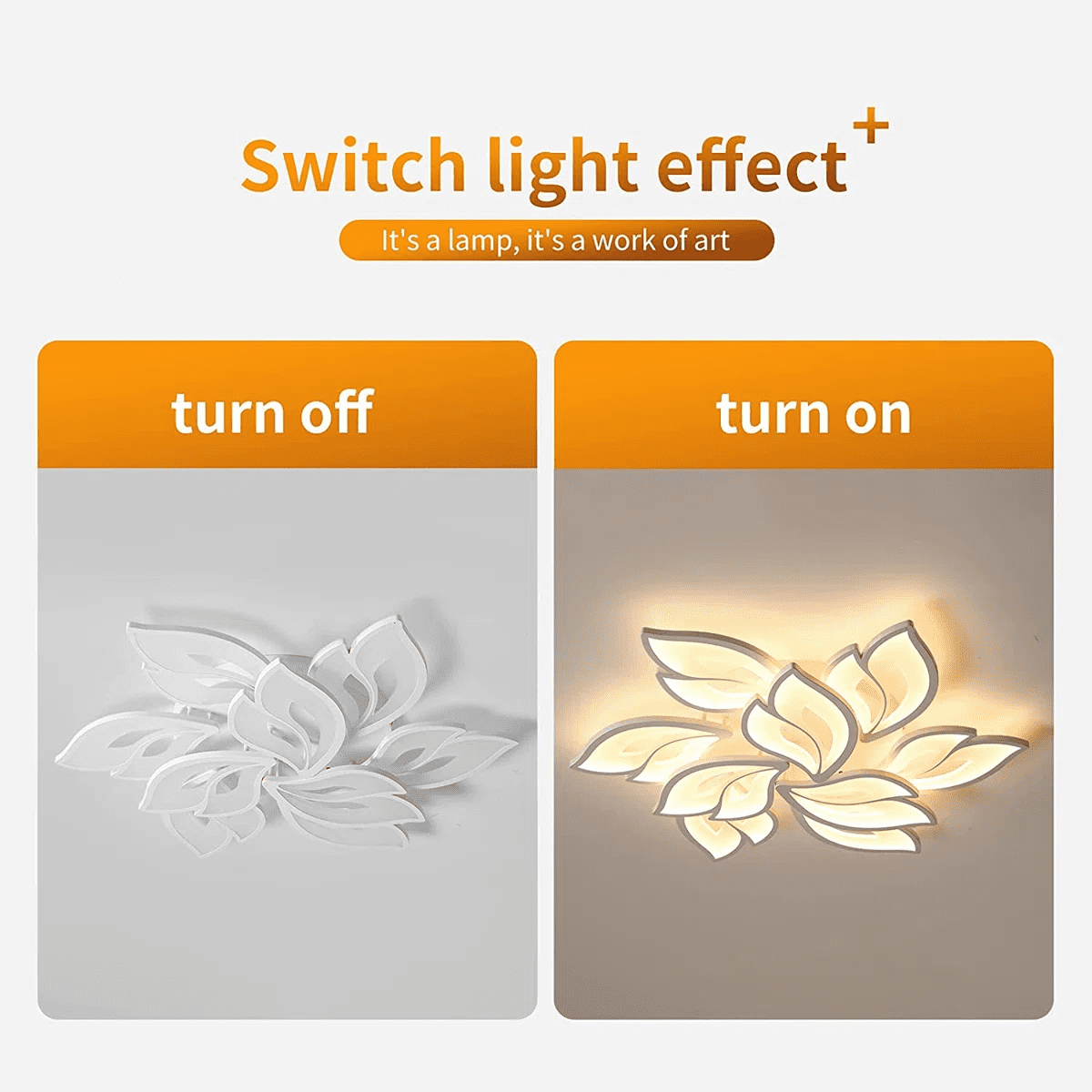 Garwarm Modern Ceiling Light, 29.5in Dimmable LED Flush Mount Ceiling Lamp, 75W Acrylic Sahde Ceiling Chandelier Lighting Fixture with Remote Control for Living Dining Room Bedroom - Image 11