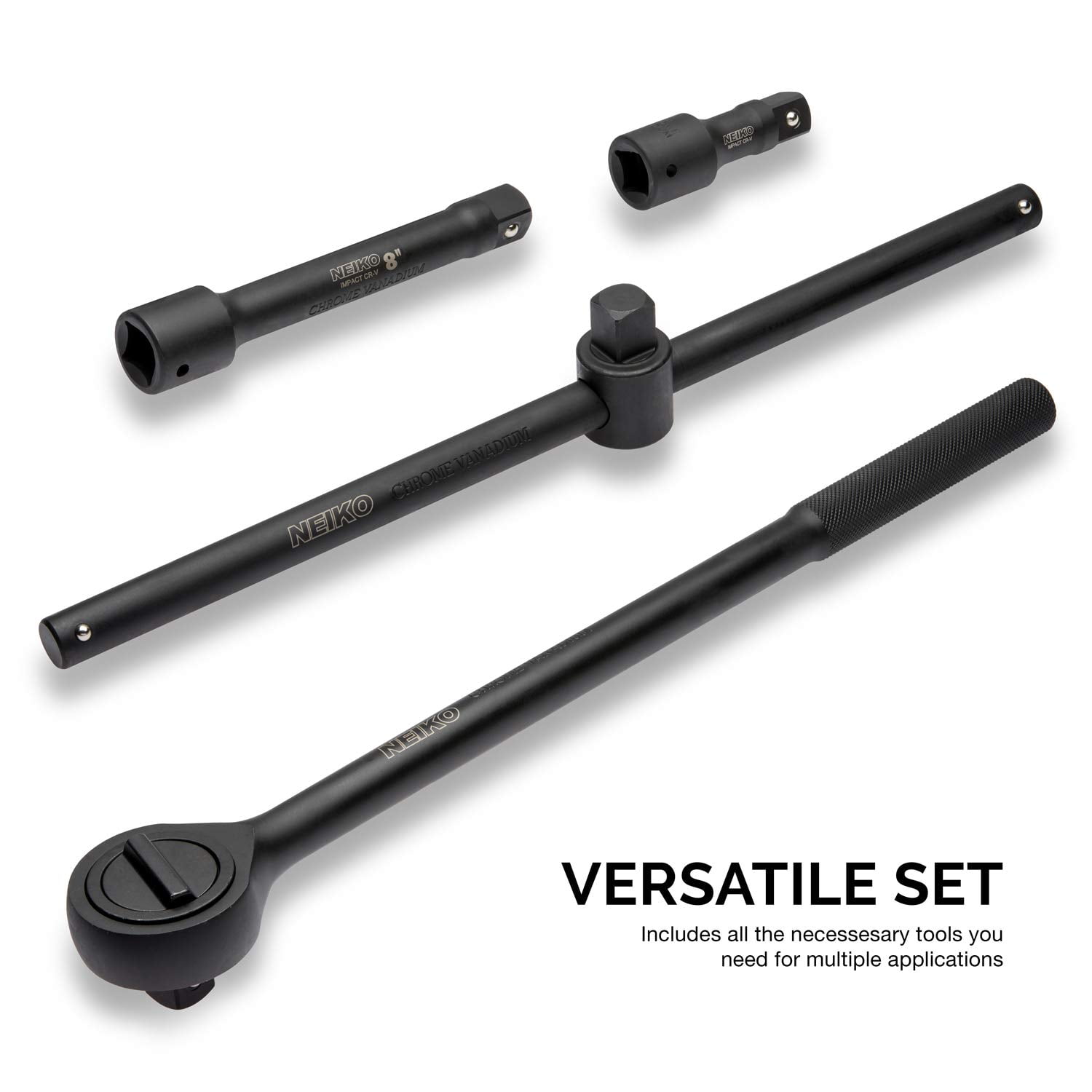 NEIKO 02499A 3/4-Inch-Drive Jumbo Master Impact Socket Set, SAE and Metric Shallow-Socket Tool Set, SAE 7/8" to 2" and Metric 26 to 38 mm, 27 Pieces - Image 3