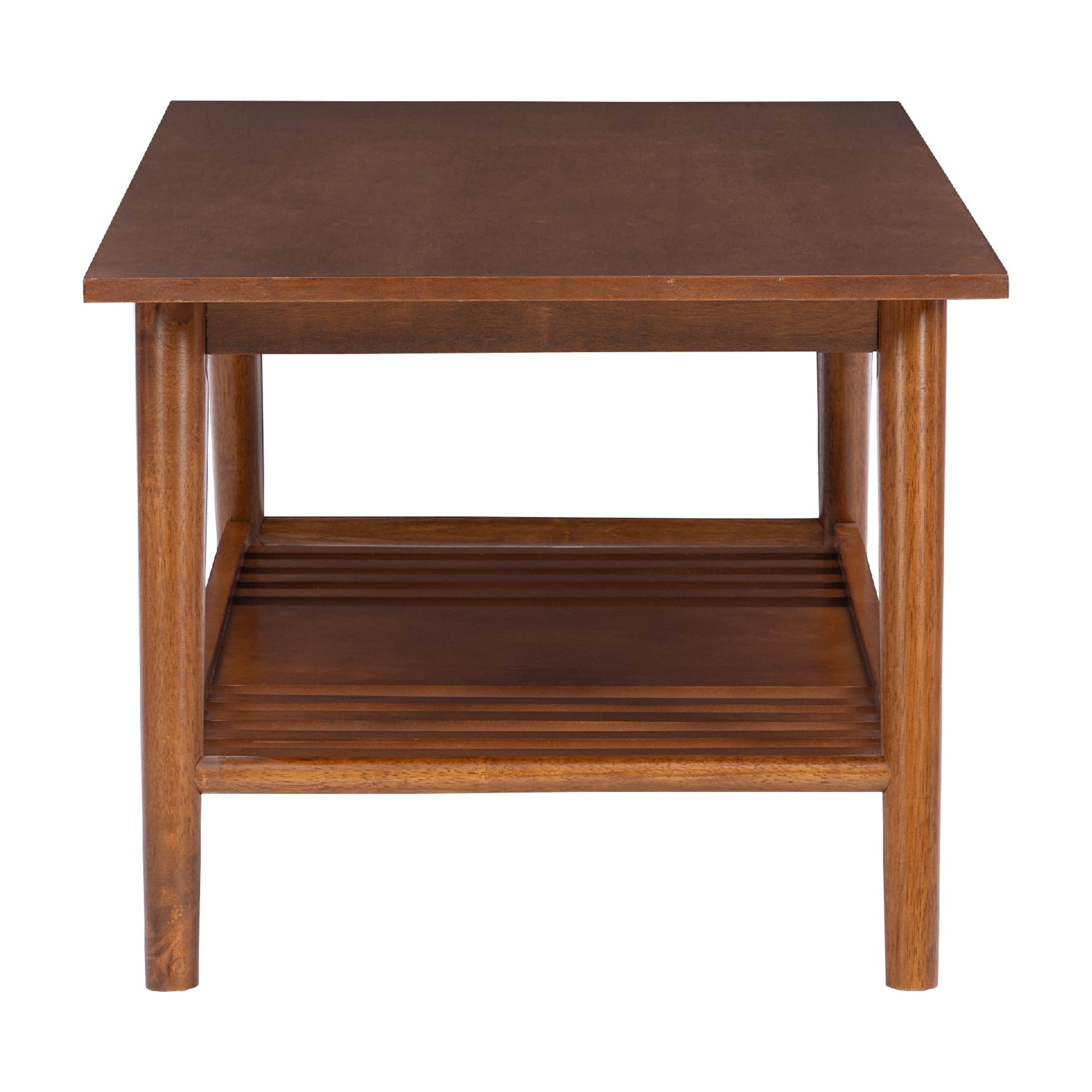 Linon Ashville Mid-Century Coffee Table with Shelf, Walnut - Image 3