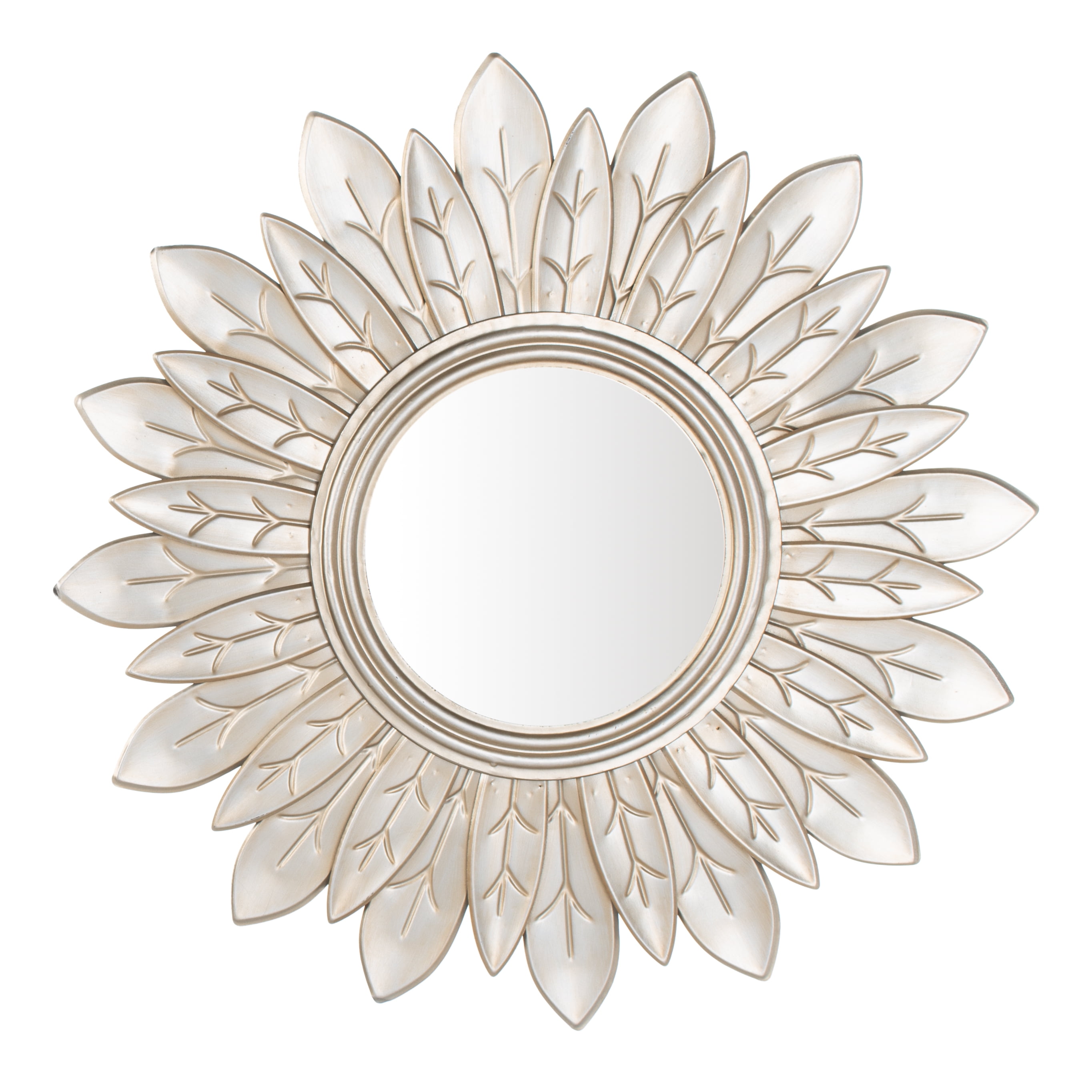 Safavieh Alba Solid Floral Round Sunburst Mirror - Image 4