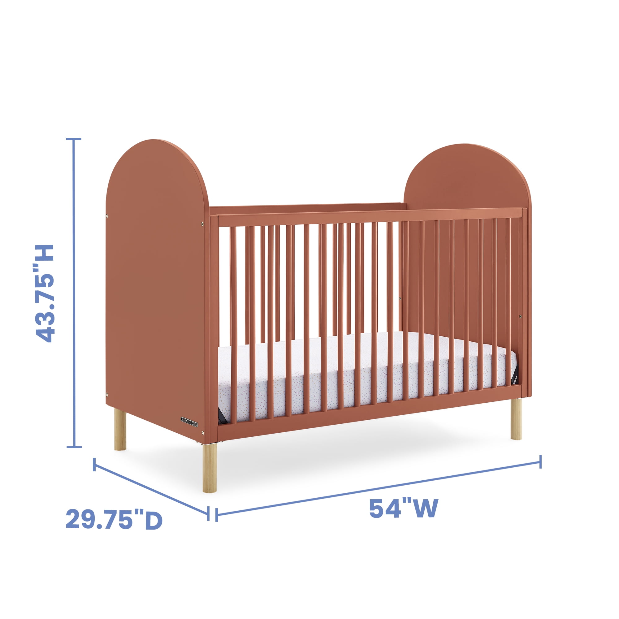Delta Children Reese 4-in-1 Convertible Crib - Greenguard Gold Certified, Sedona/Natural - Image 6