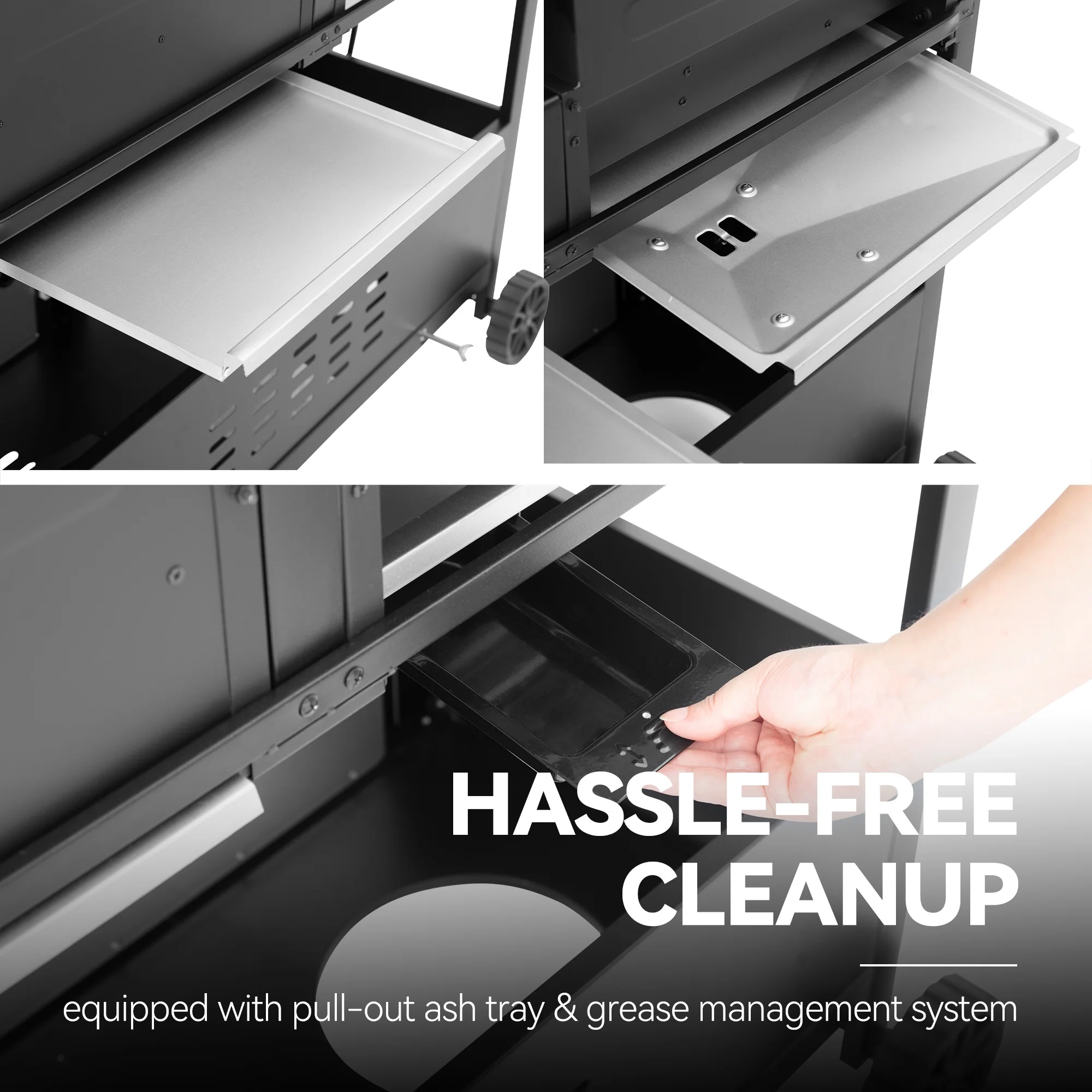 Royal Gourmet ZH3002C 3-Burner 25,500-BTU Dual Fuel Cabinet Gas and Charcoal Grill Combo with Cover - Image 2