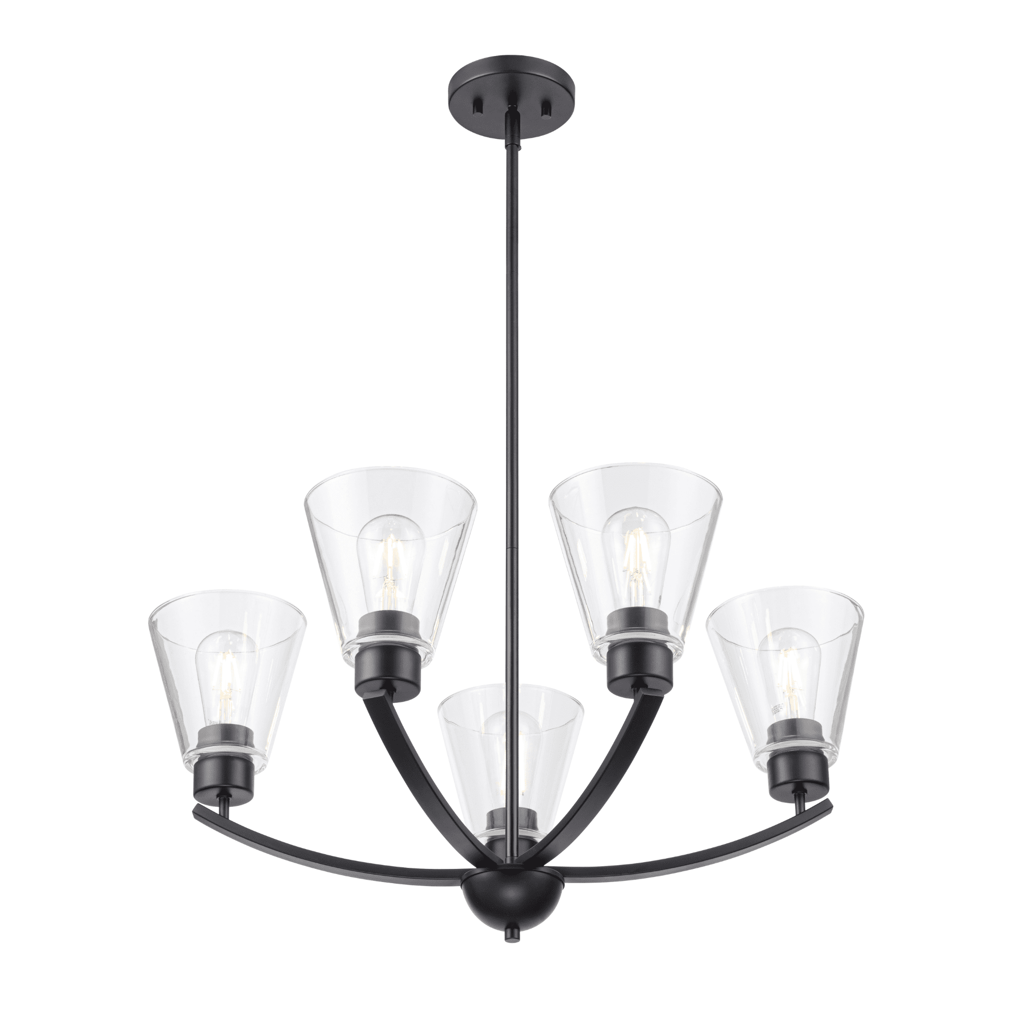 Prominence Home Fairendale Matte Black 5-Light Chandelier with Clear Glass - Image 8
