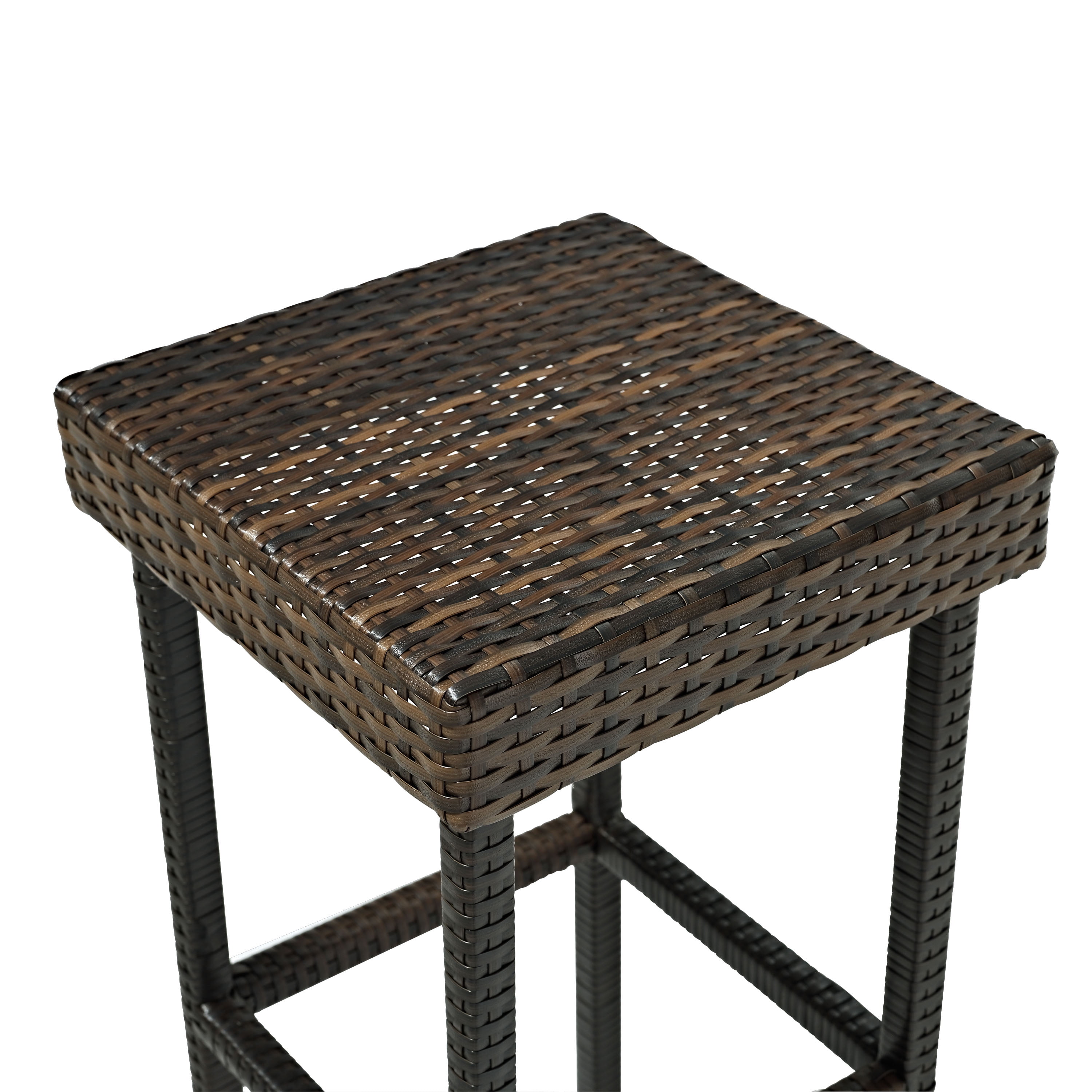 Crosley Furniture Palm Harbor Wicker Counter Height Outdoor Bar Stools, Set of 2, for Backyard, Patio, Deck - Image 3