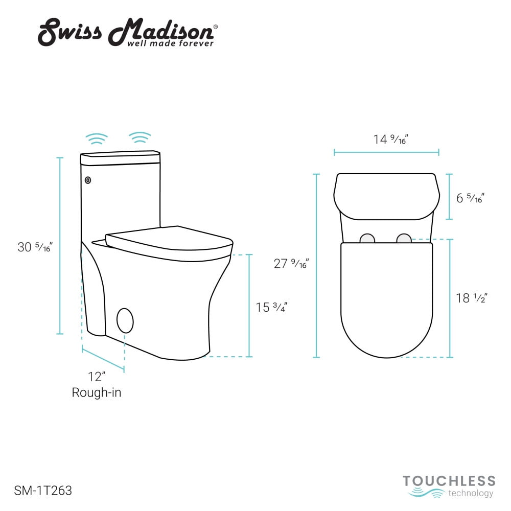 Monaco One-Piece Elongated Toilet Dual-Flush 1.1/1.6 gpf, Touchless - Image 5