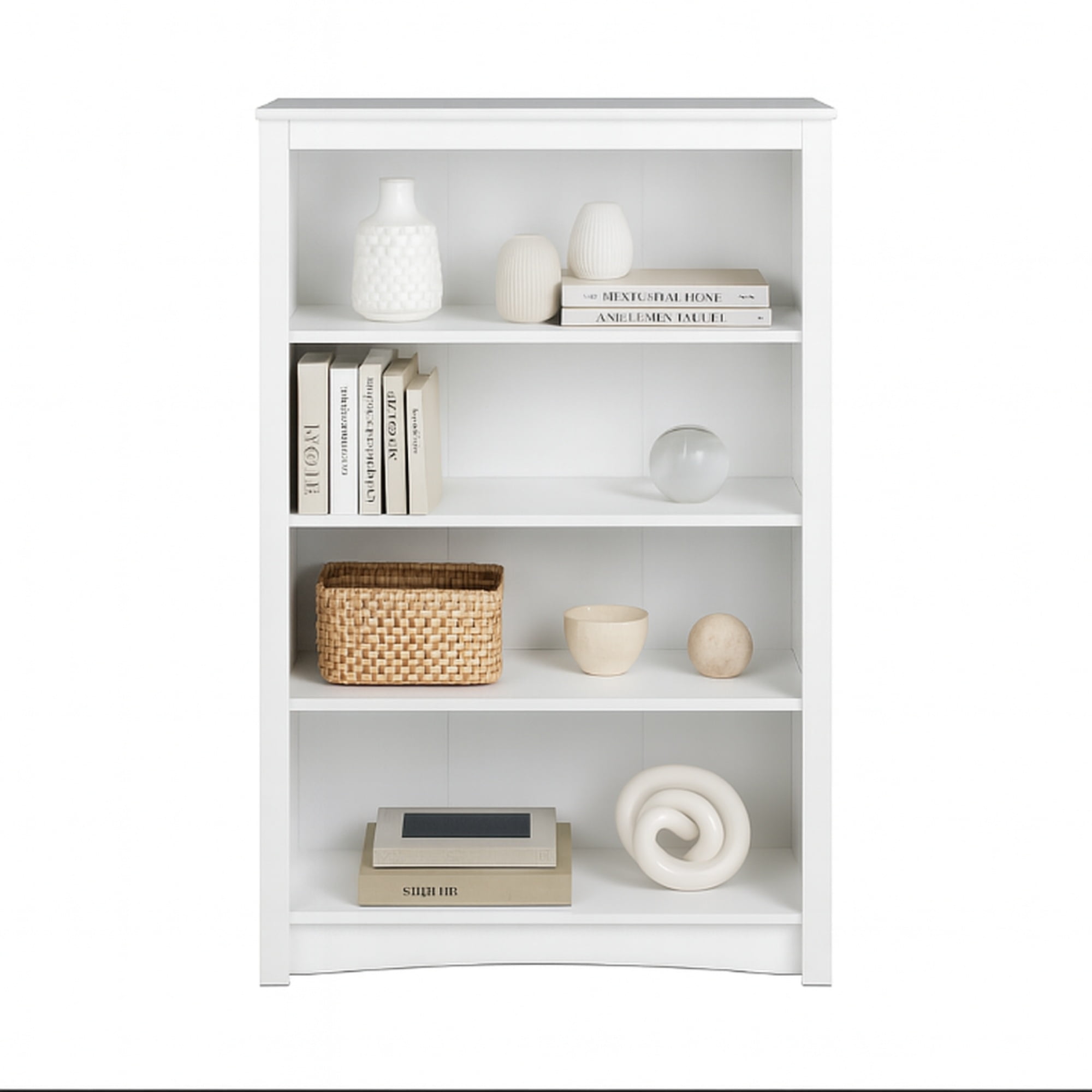 Prepac Home Office 4-Shelf Standard Bookcase with Laminate Finish, White - Image 2