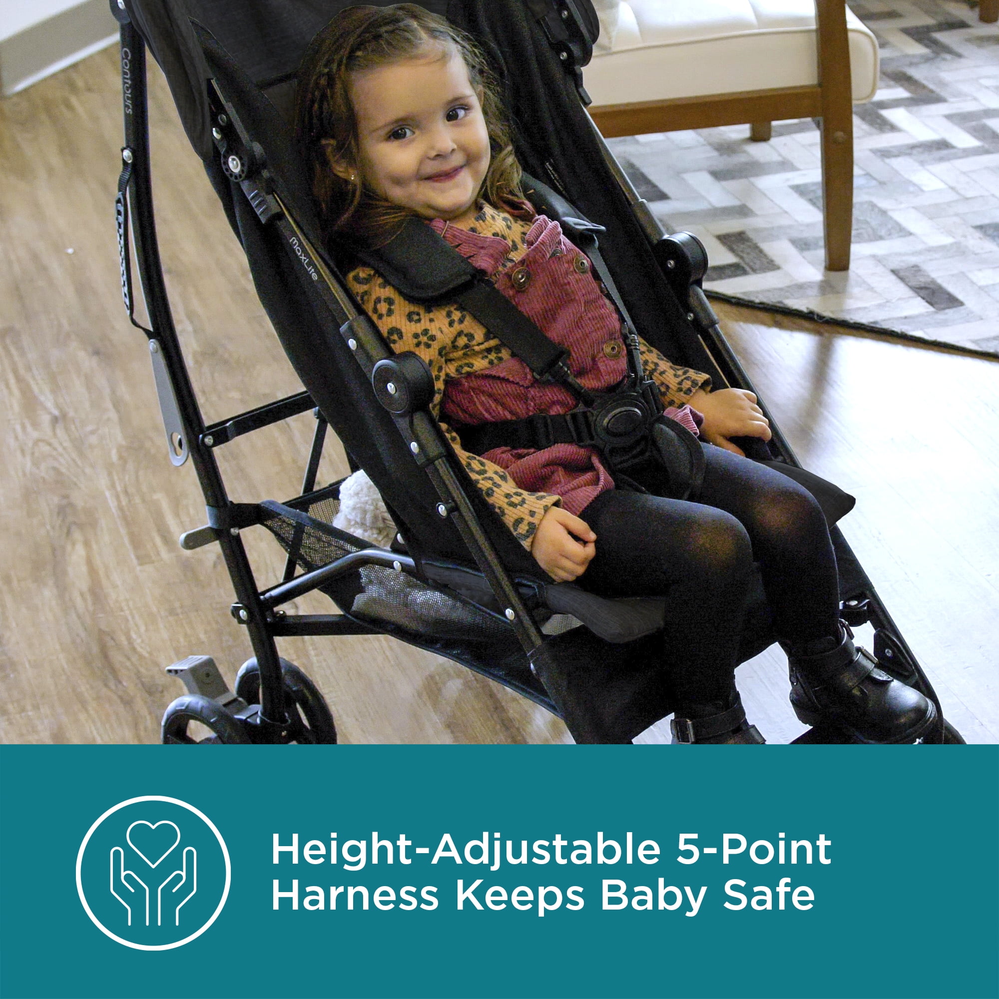 Contours MaxLite Deluxe Baby Umbrella Stroller, Carbon - Image 2