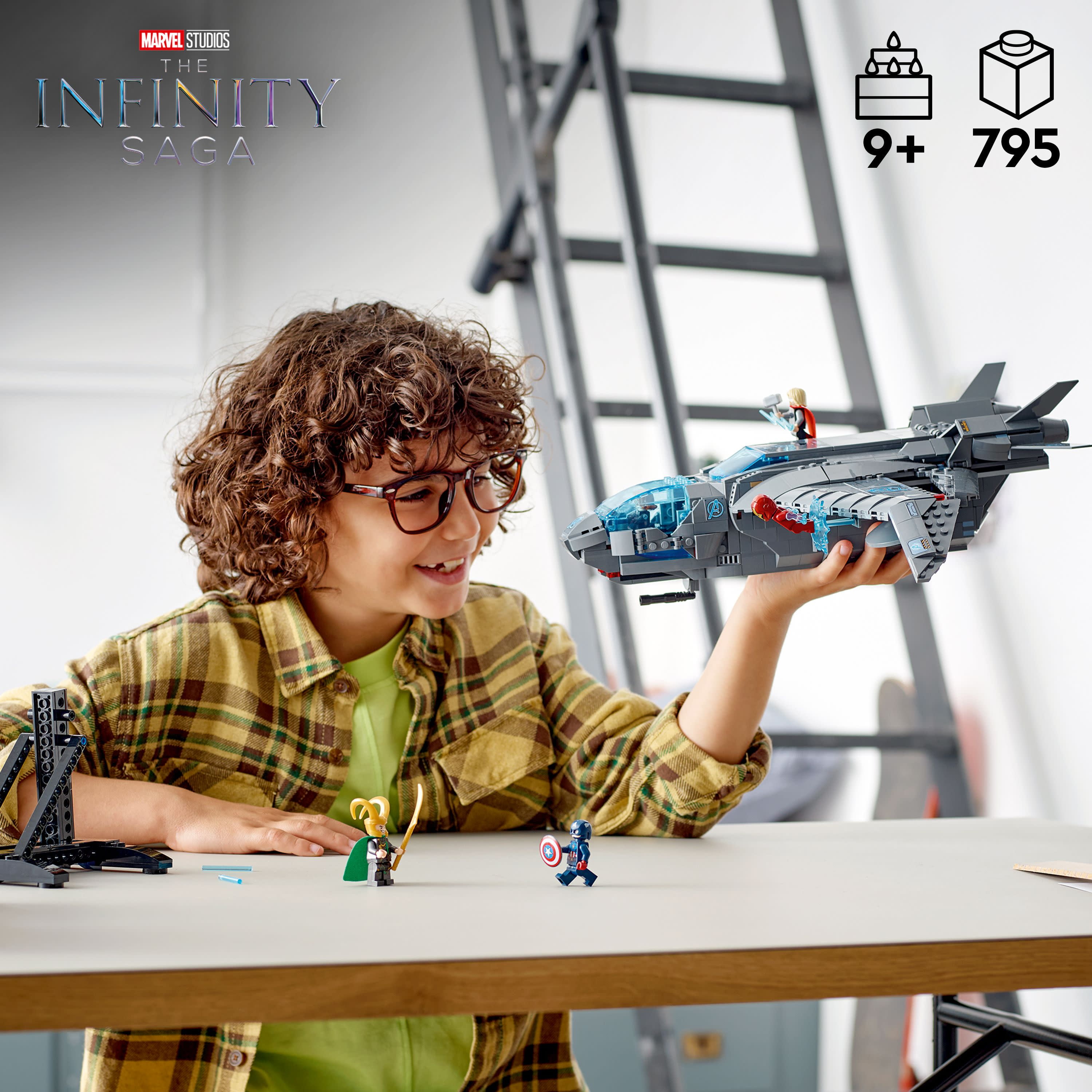 LEGO Marvel The Avengers Quinjet 76248, Spaceship Building Toy Set with Thor, Iron Man, Black Widow, Loki and Captain America Super Heroes Minifigures, Infinity Saga - Image 5