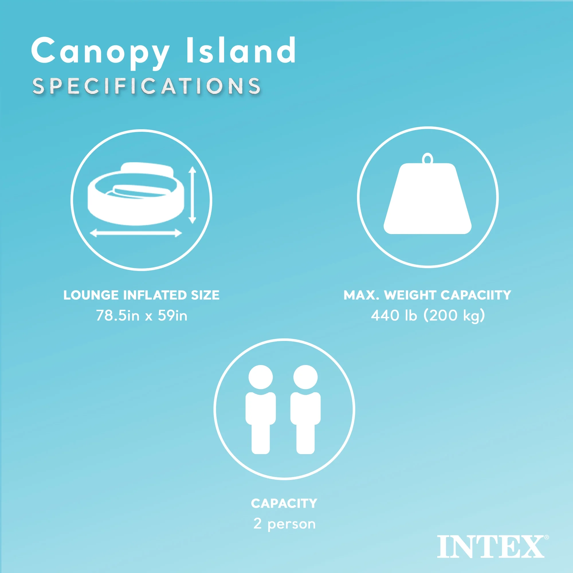 Intex Inflatable Canopy Island Float Lounge, 78.5" x 59 - Image 10