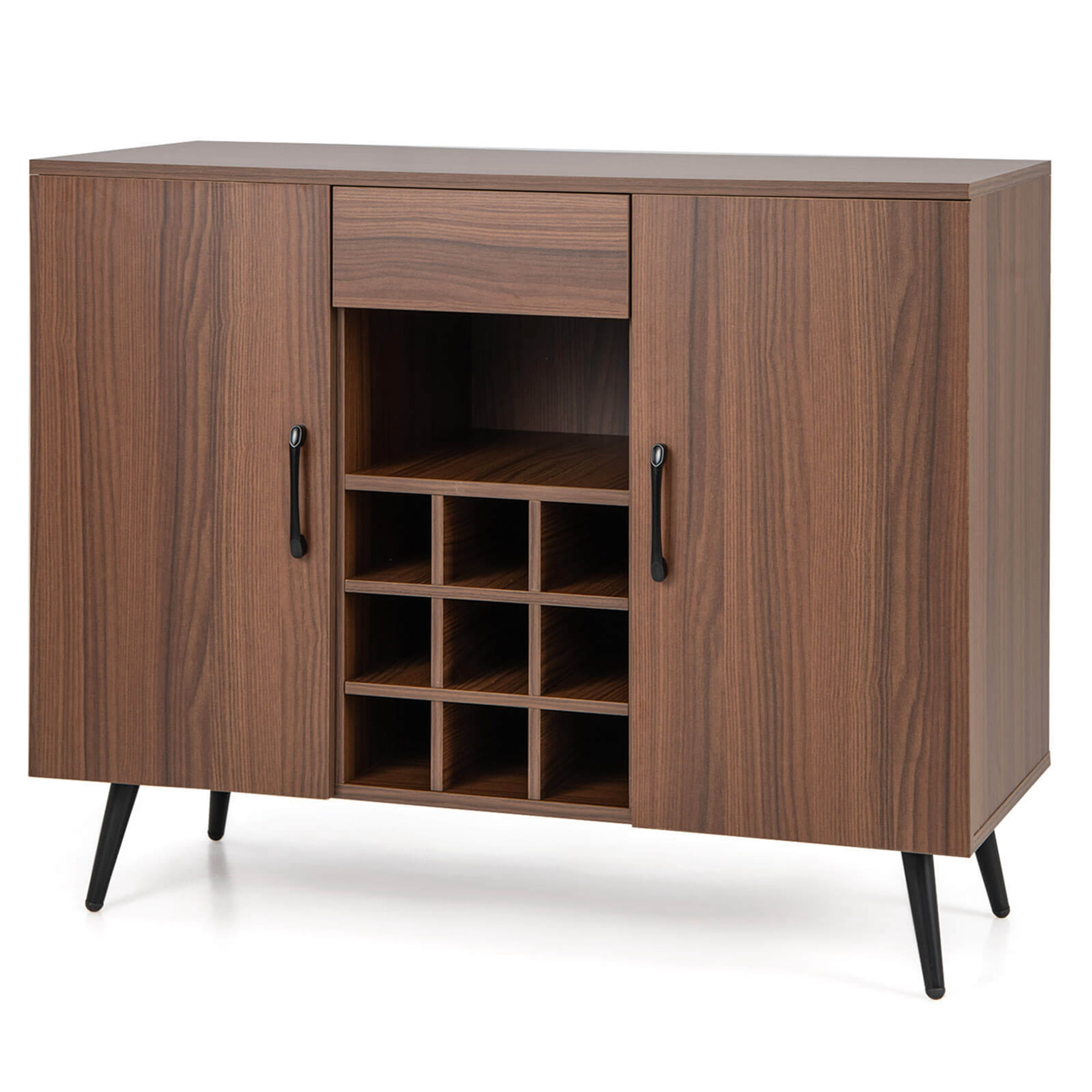 Costway Buffet Sideboard Cabinet Wine Bar Cabinet with Drawer & Adjustable Shelves - Image 10