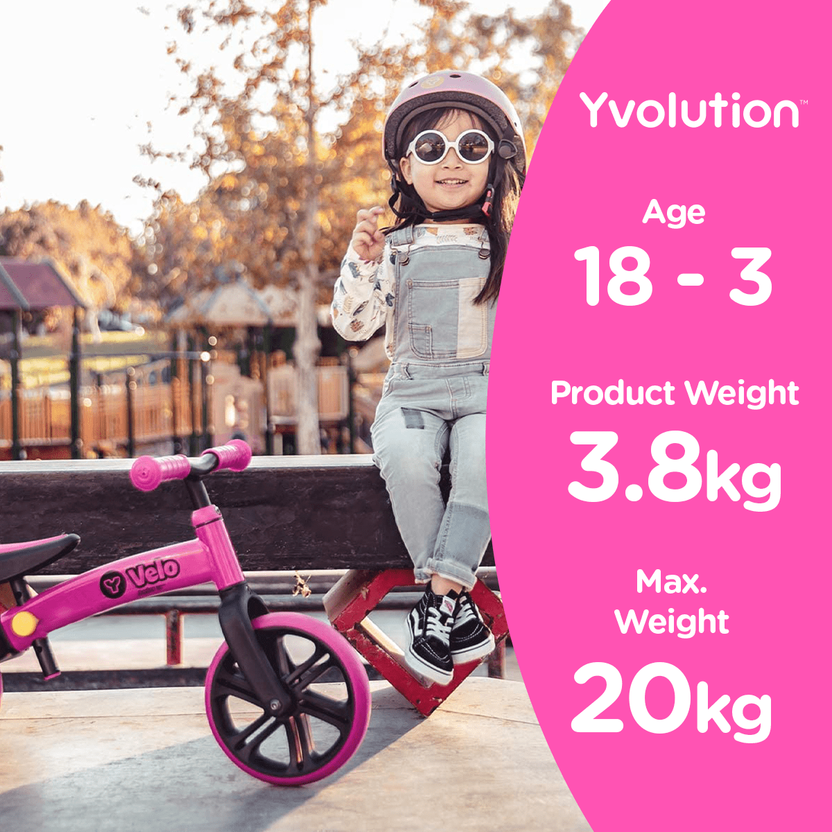 Yvolution Velo Toddler Balance Bike 9'' Wheel (Pink) Girls, 18 Months to 3 Years Old - Image 6