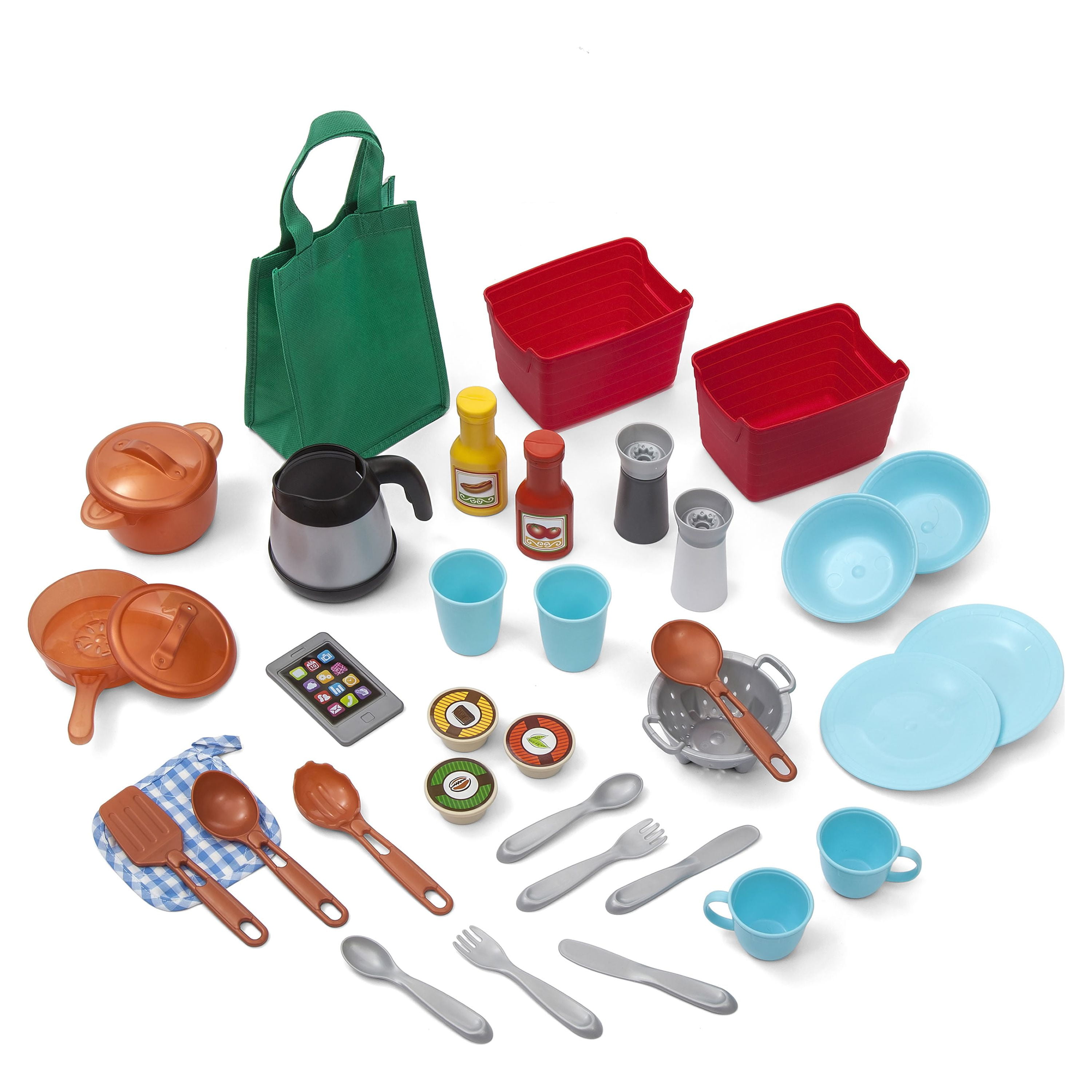 Step2 Great Gourmet Tan and White Plastic Kid Kitchen Playset includes 35 Piece Toy Kitchen Playset - Image 9