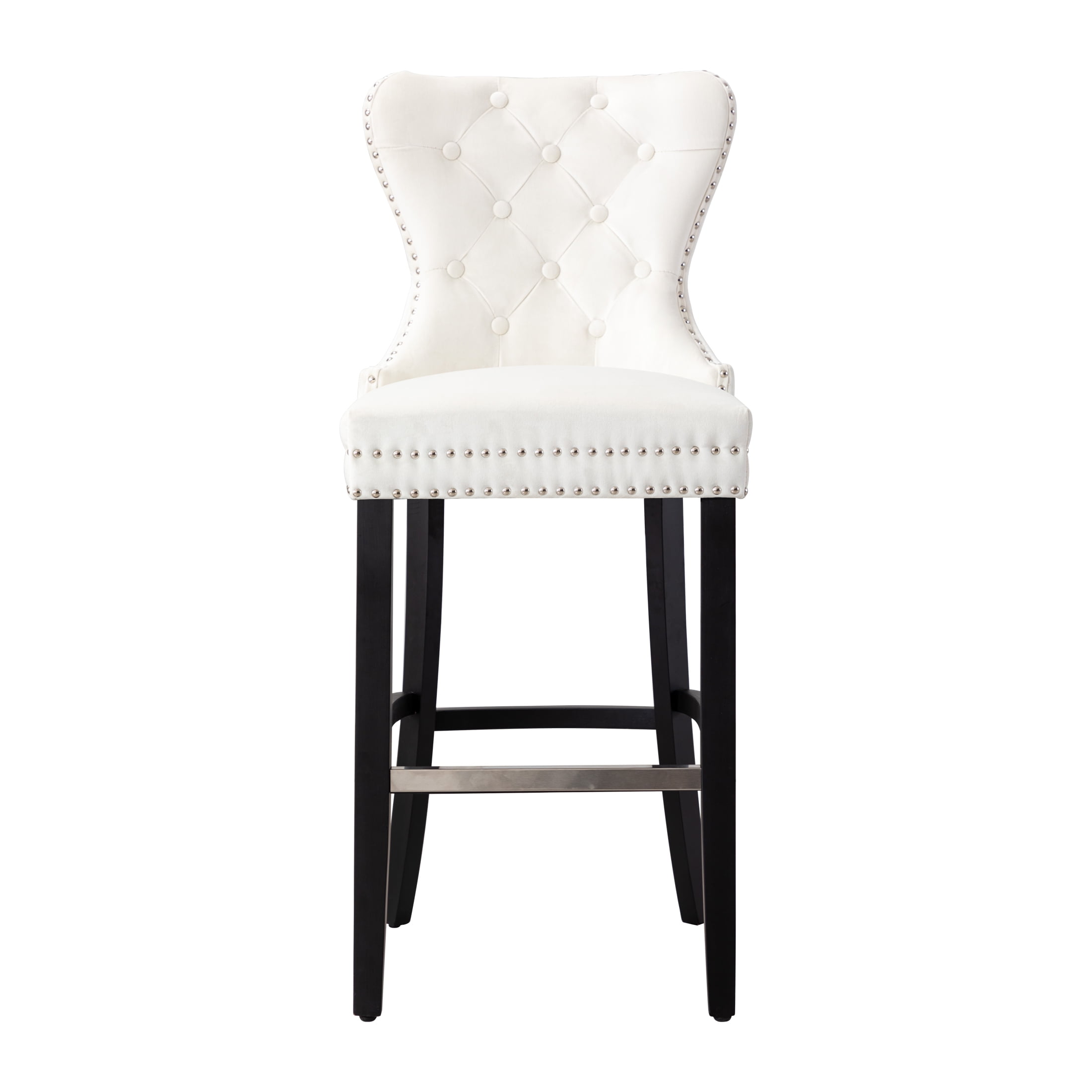 Westin Outdoor 29" Tufted Velvet Counter Stool, Black/Velvet Cream - Image 8