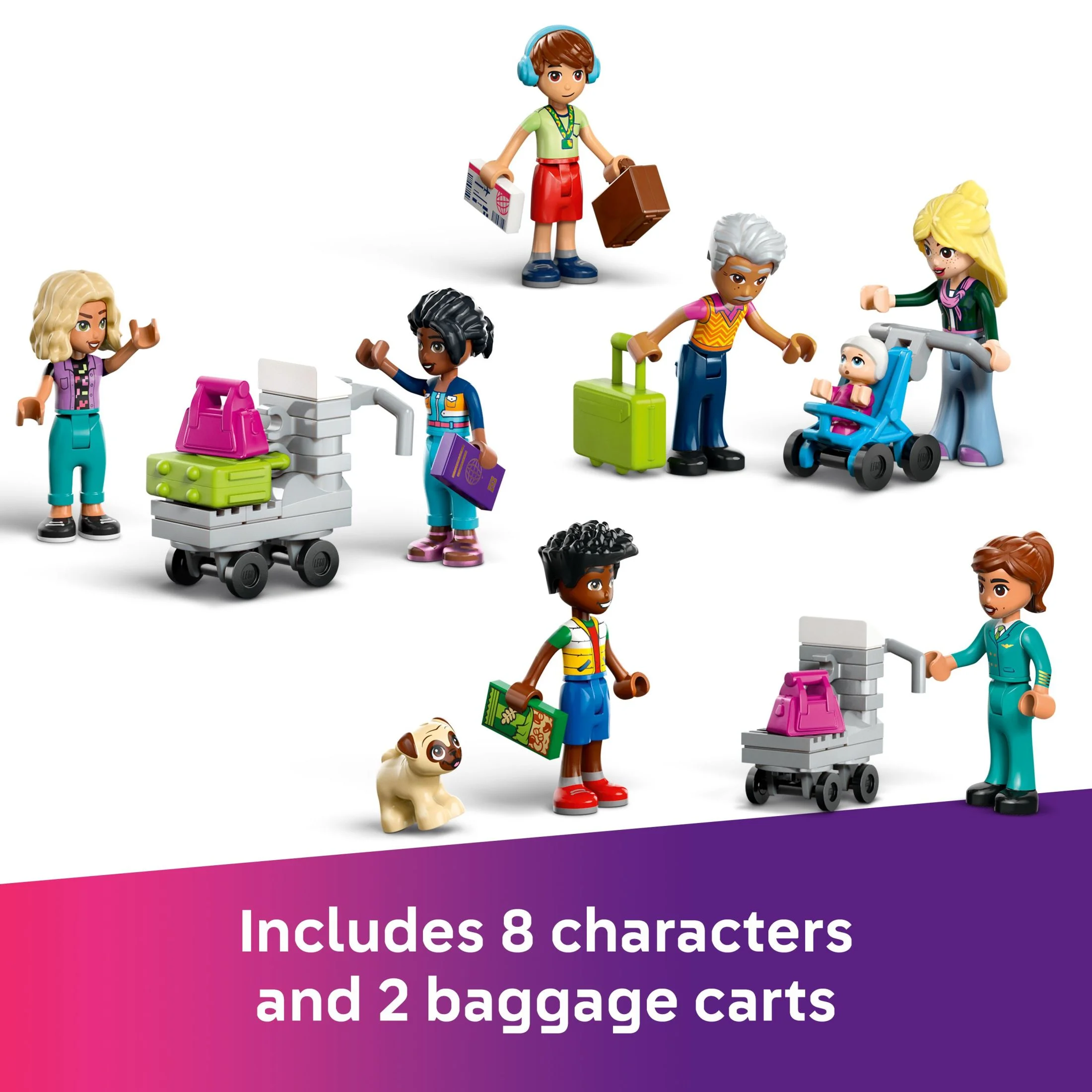 LEGO Friends Heartlake City Airport and Airplane Toy Building Set - Pretend Play for Kids, Girls and Boys, Ages 8+ - with 7 Minidolls, Taxi, Dog Figure and More - Gift Idea for Birthday - 42656 - Image 2