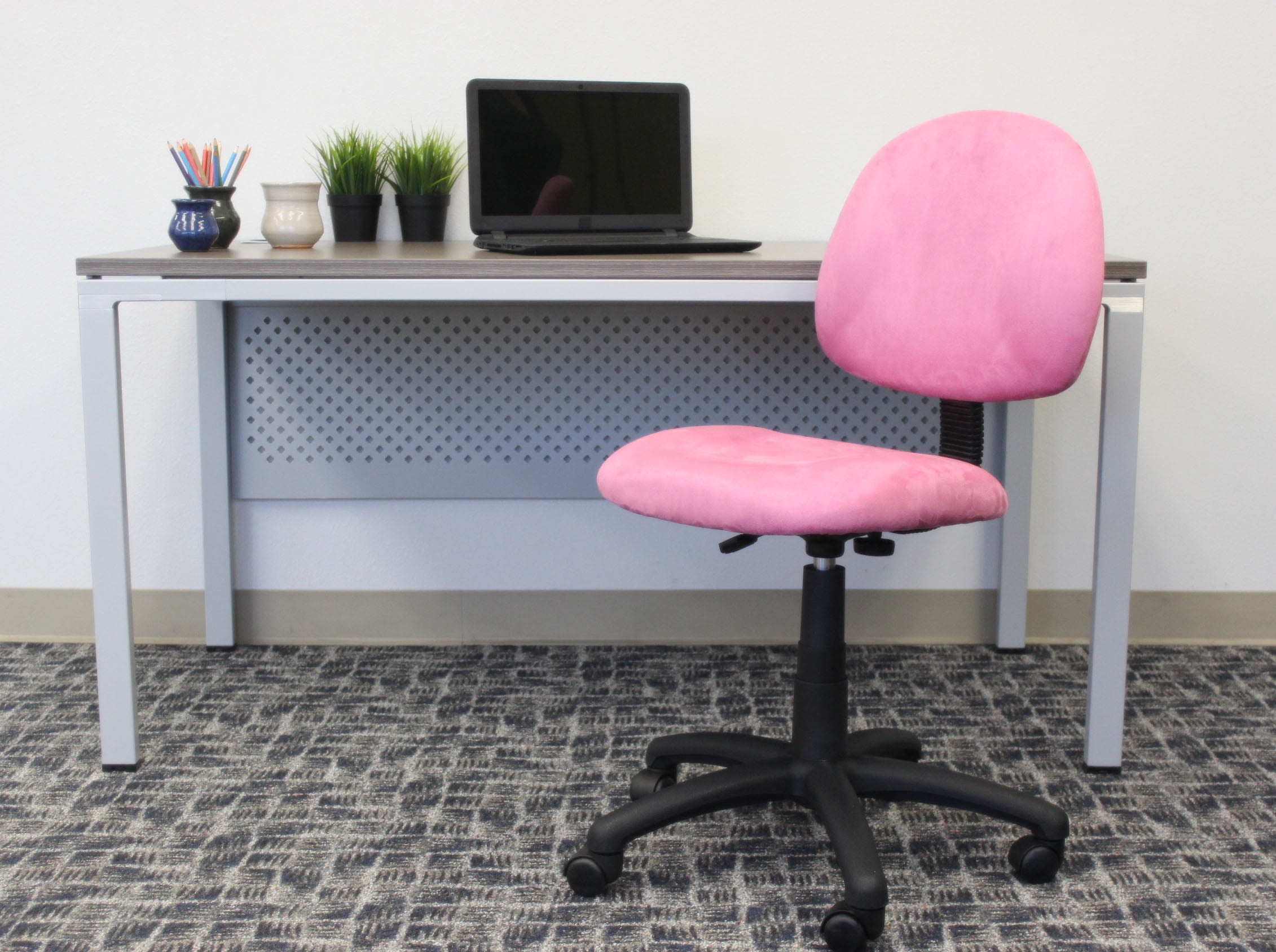 Boss Office Products Pink Perfect Posture Delubye Modern Home Office Chair without Arms - Image 5