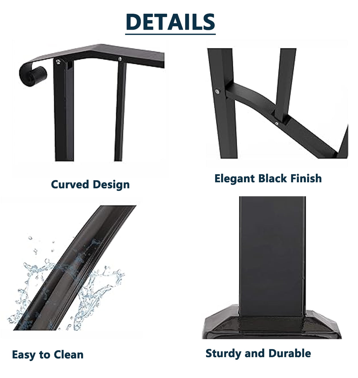 tonchean Iron Handrail for Stairs Fits 2 or 3 Steps, 39"L x 40"H Outdoor Stair Railing, Black - Image 11