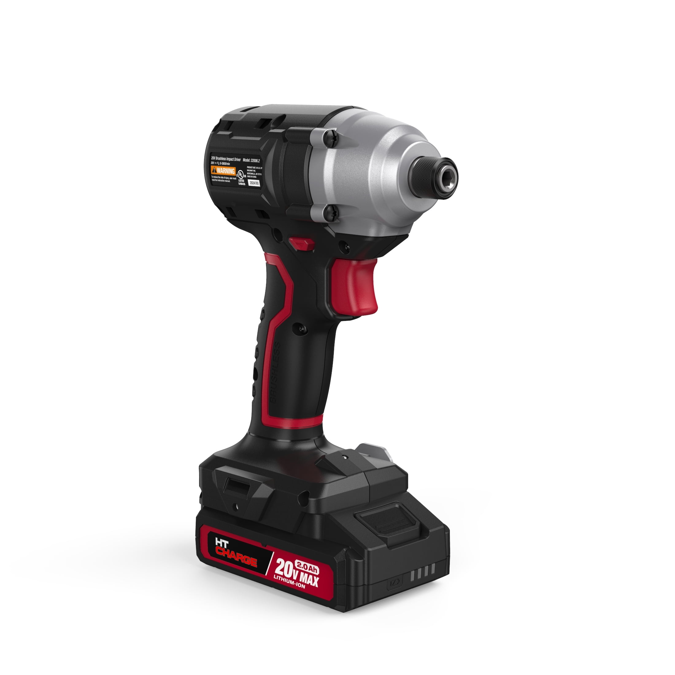 Hyper Tough 20V Brushless Impact Driver with 2.0Ah Lithium-Ion Battery Pack and Charger, 1/4-inch. Hex Collet Chuck Size, 22006.2 - Image 4