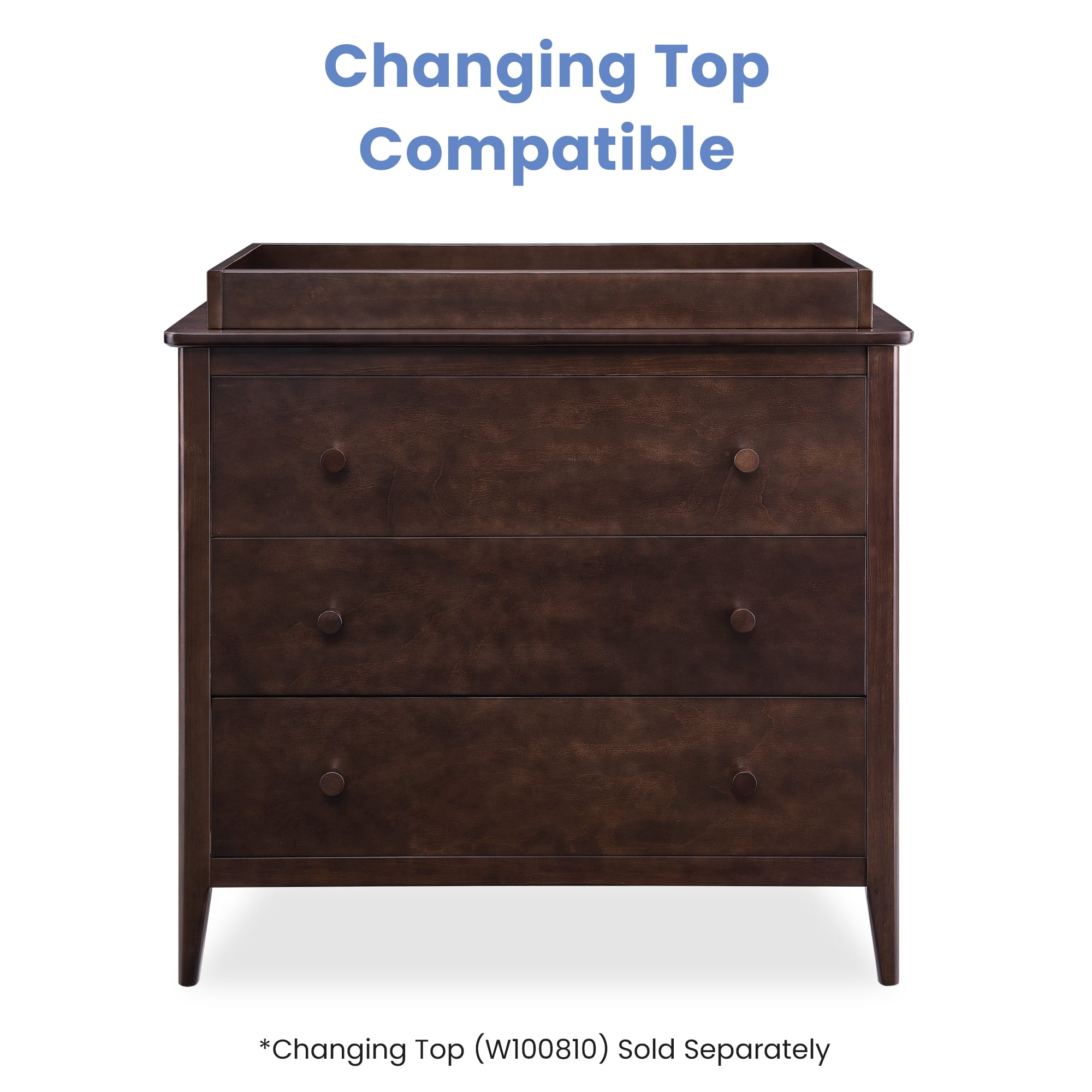 Delta Children Casey 3 Drawer Dresser, Walnut Espresso - Image 10