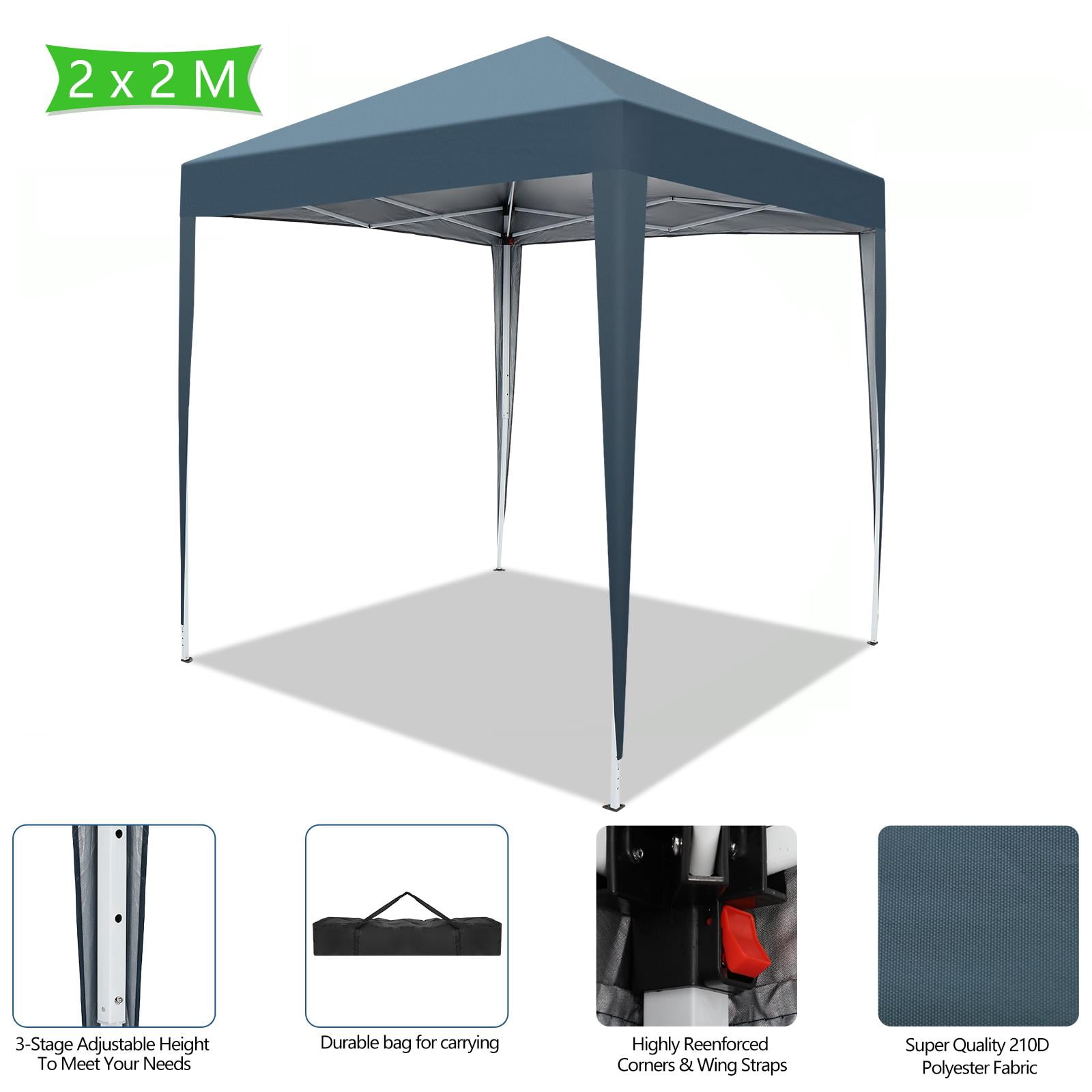Zimtown 6'x6' Canopy Tent Waterproof Right-Angle Folding Tent Blue - Image 2
