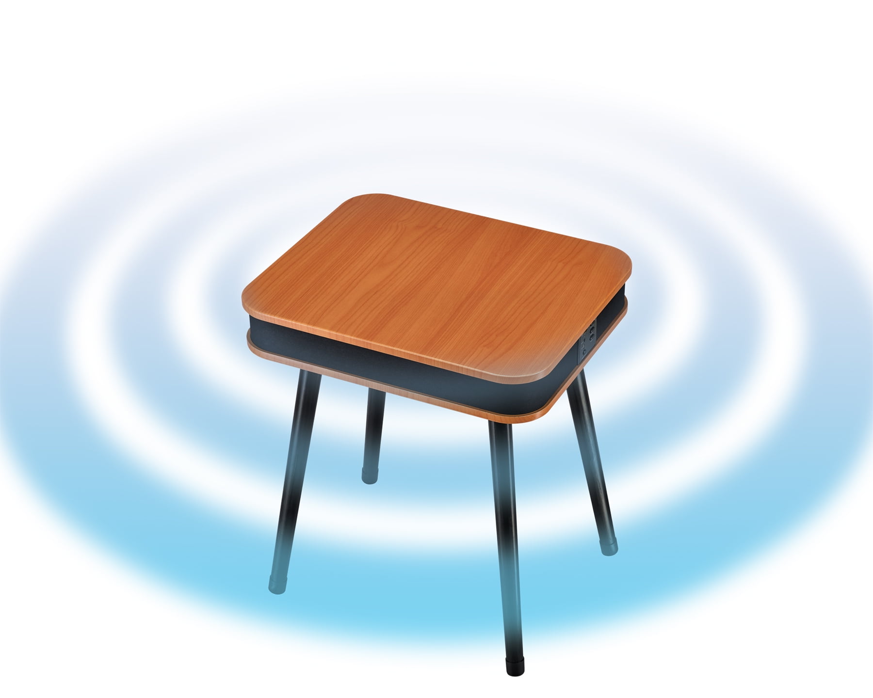 DPI DecorTech Rectangular End Table with Bluetooth Speaker and USB Charging Port, Walnut - Image 13