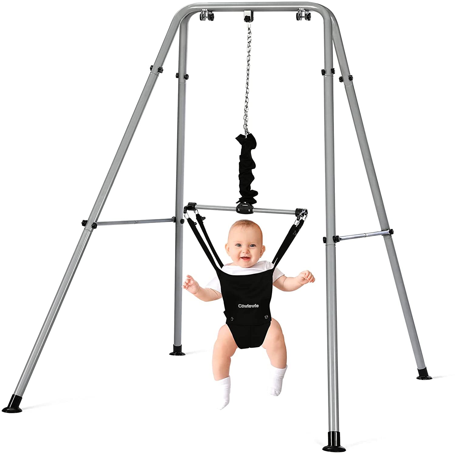 Cowiewie 2 in 1 Baby Jumper Bouncer or Walker for Activity Center for 6-24 Months Infant, Grey - Image 11