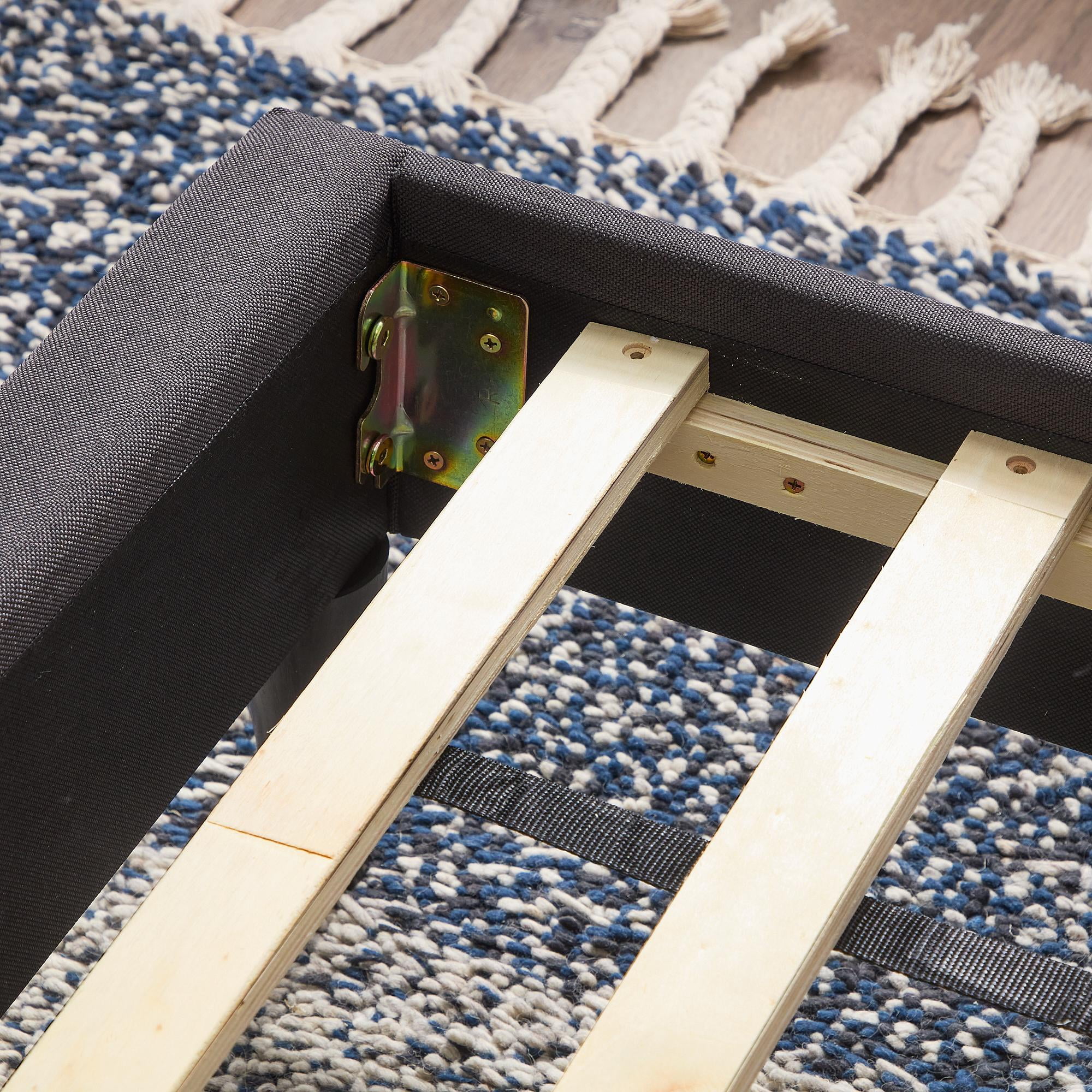 Rest Haven Astoria Wingback Tufted Upholstered Bed, Twin, Charcoal - Image 7