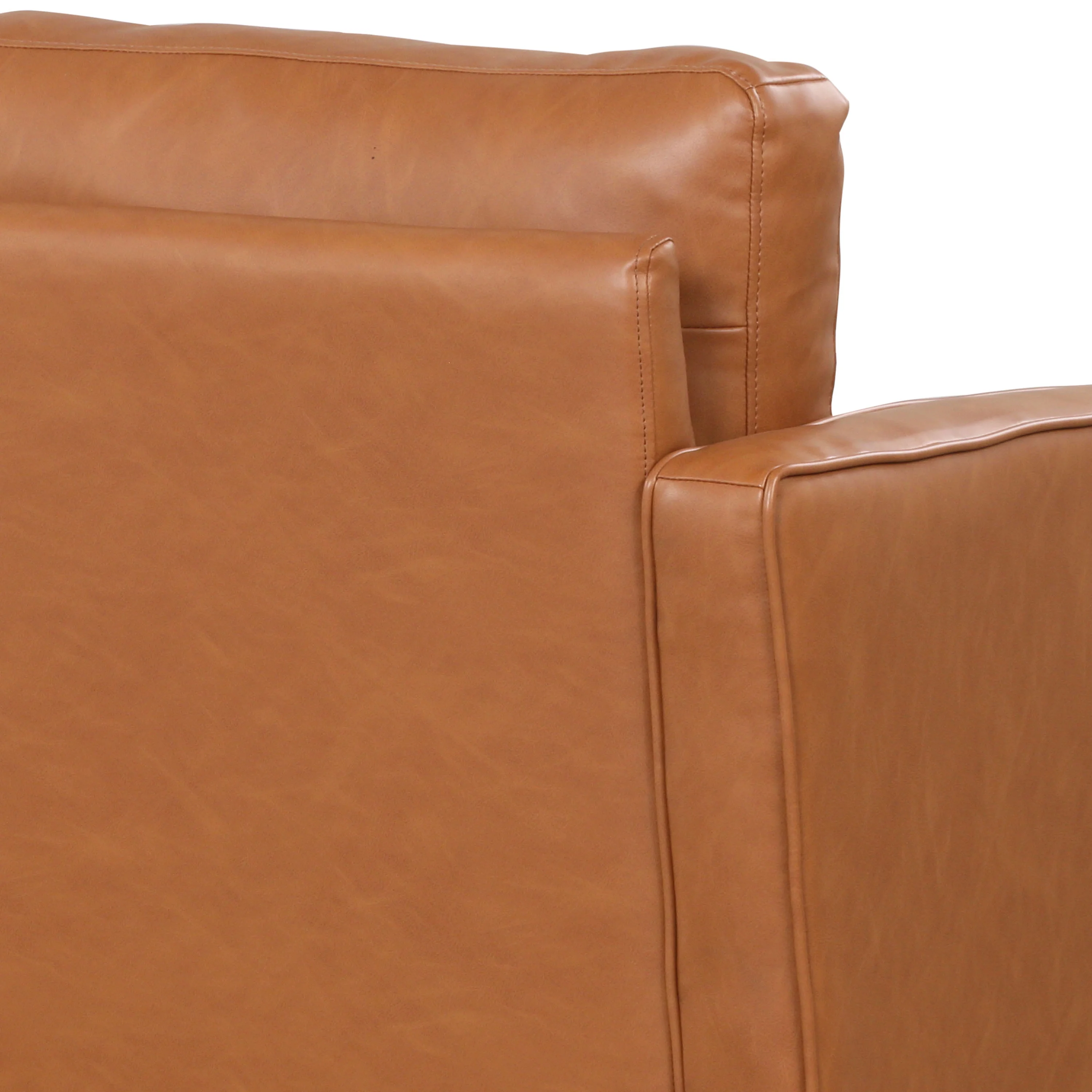 Lifestyle Solutions Lorelei Oversized Chair, Caramel Faux Leather - Image 3