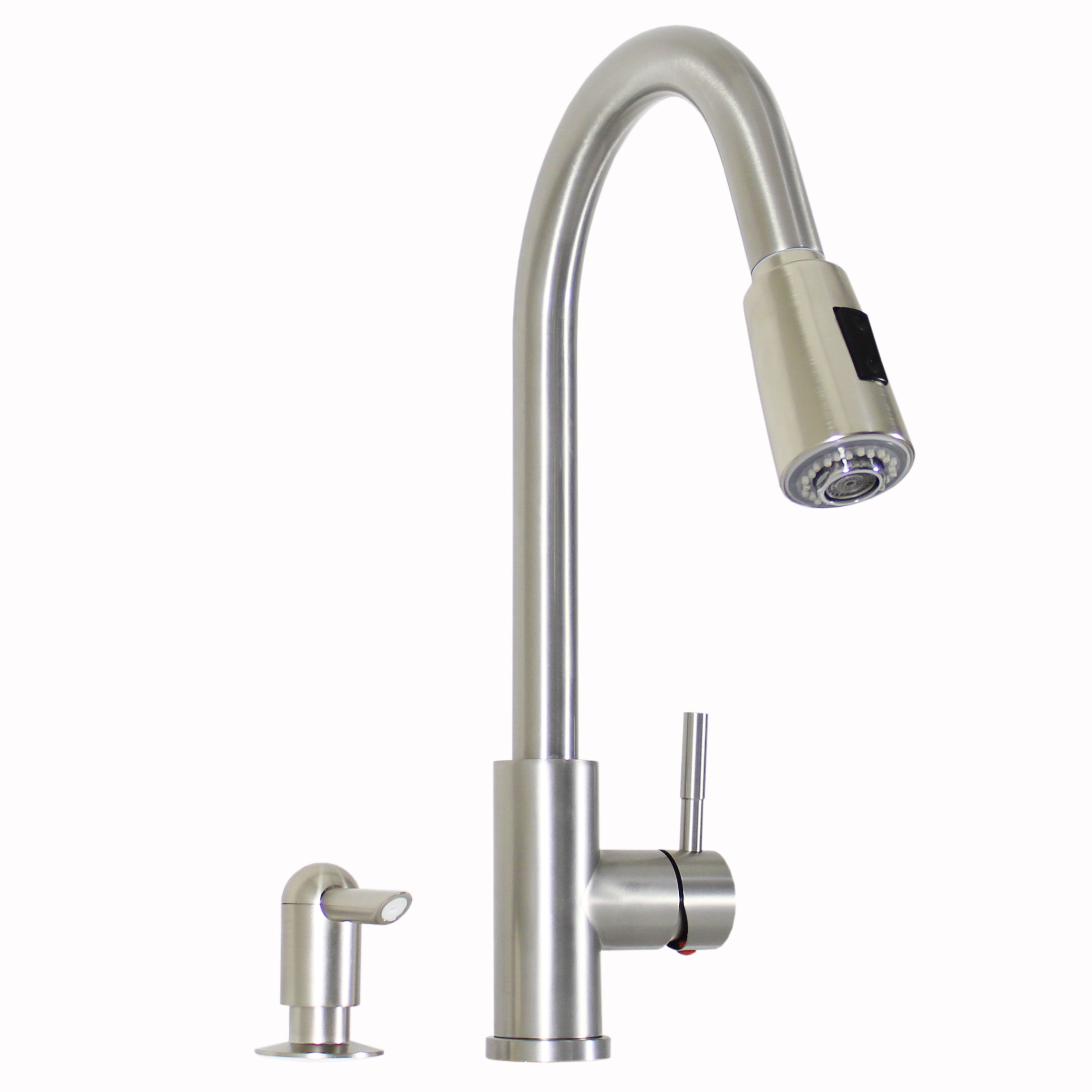 Better Homes & Gardens Elmont High Spout Single Handle Pull Down Kitchen Faucet with Soap Dispenser, Satin Nickel - Image 4