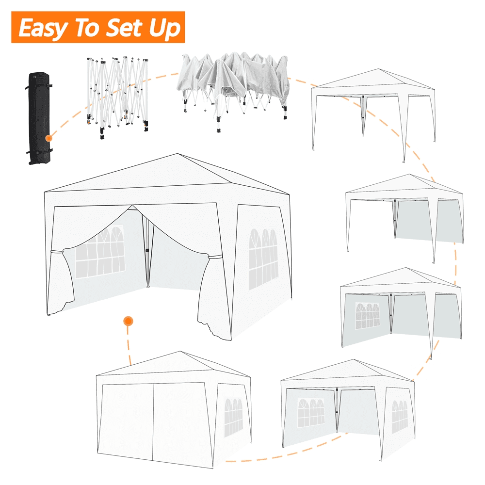 Alden Design 8x8 FT Pop-up Canopy W/ 4 Sidewalls & Sandbags for Outdoor, White - Image 6