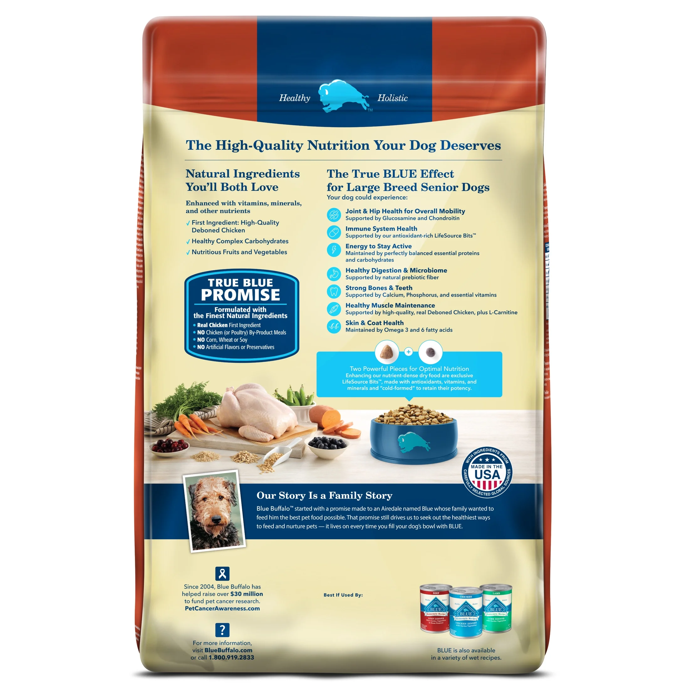Blue Buffalo Life Protection Formula Large Breed Senior Dog Food, Chicken & Rice, 30 lbs. - Image 2