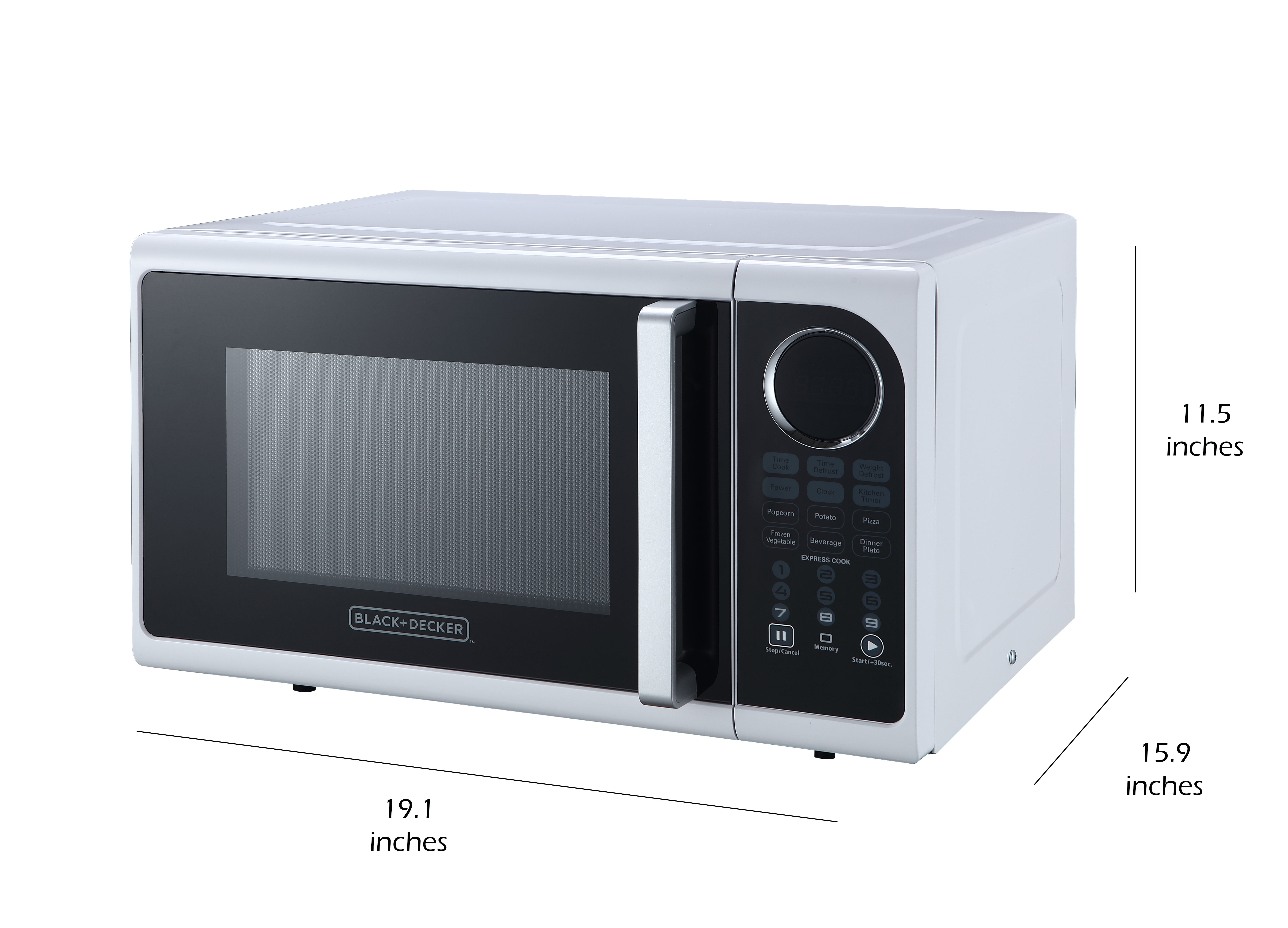 BLACK+DECKER EM925ACP-P1 0.9 Cu. Ft. Microwave With Pull Handle, White - Image 3