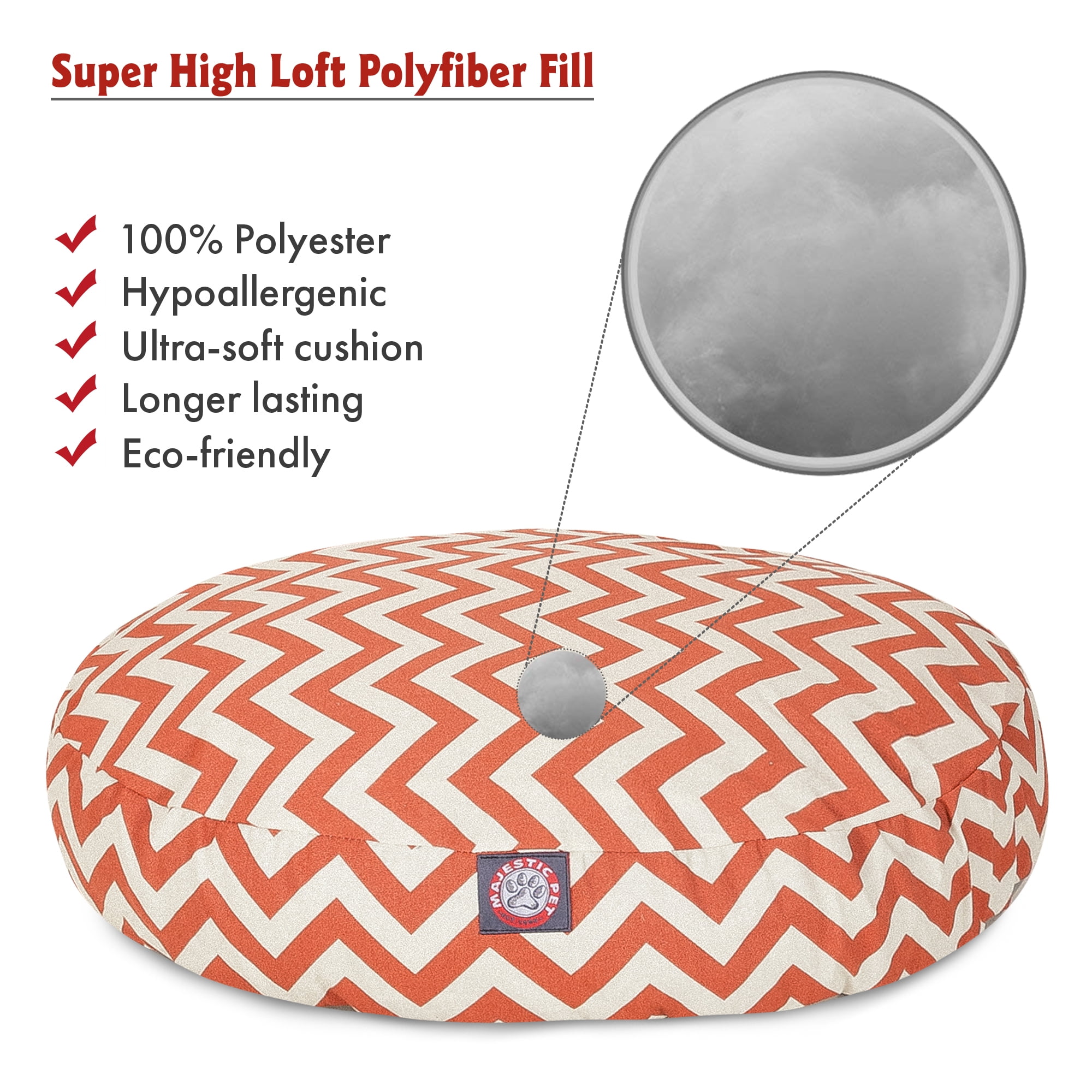 Majestic Pet | Chevron Round Pet Bed For Dogs, Removable Cover, Burnt Orange, Medium - Image 2