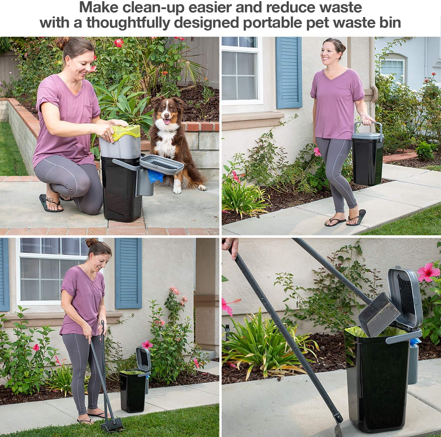 PetFusion Portable Outdoor Pet Waste Disposal. Innovative Dog Waste Station with Locking Handle, Universal Dog Poop Bag Holder, Complimentary Deodorizer & 5 Waste Bags Incl. - Image 2