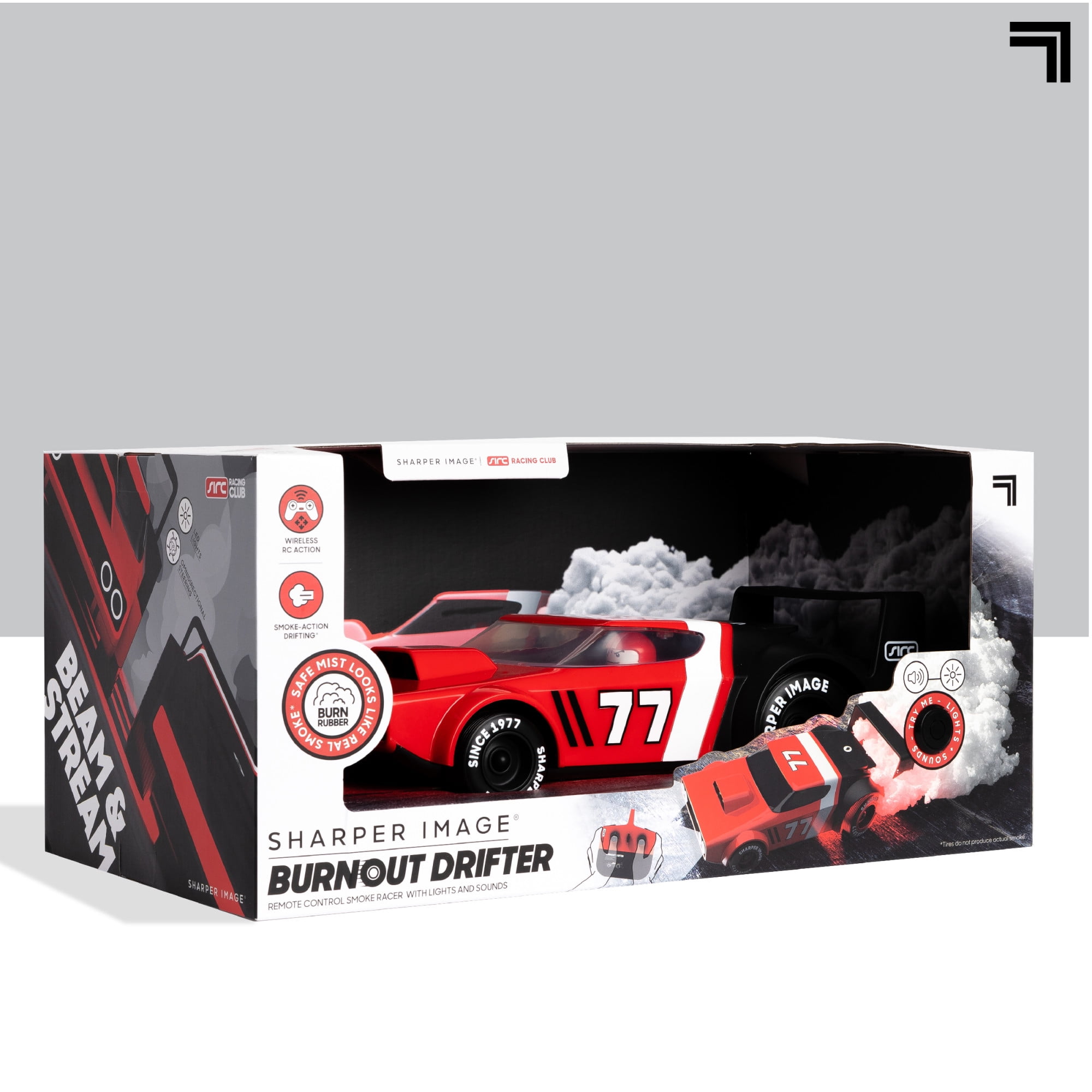 Sharper Image® Burnout Drifter Wireless Remote-Control Drifting Race Car with LED Lights and Smoking Tires - Image 4